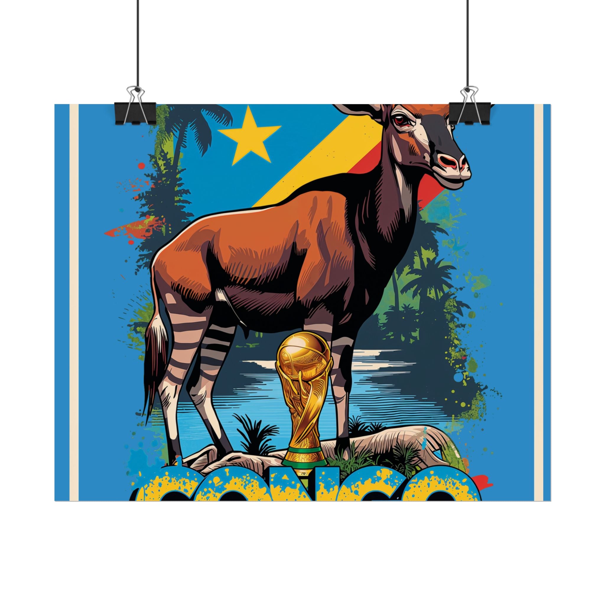 DR Congo Soccer Poster 2026 World Cup Leopards Wall Art Football Team Print