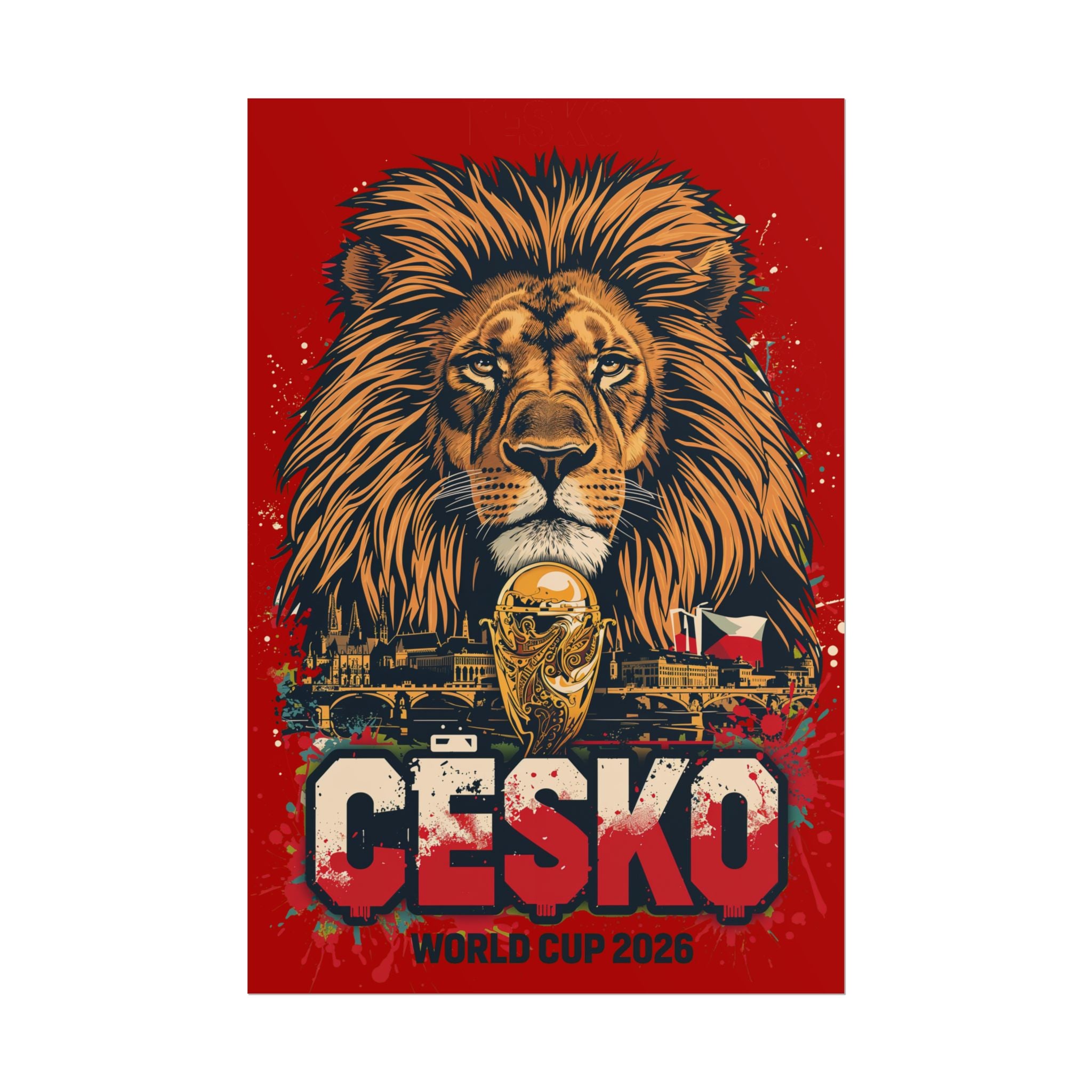Rolled Poster — Česko World Cup 2026 Lion Graphic