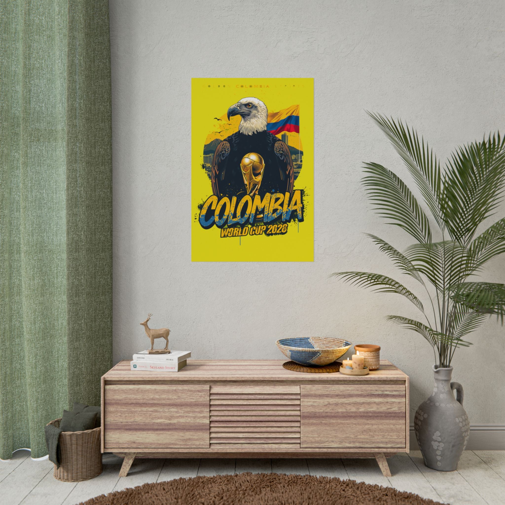 Colombia Soccer Poster 2026 World Cup Los Cafeteros Wall Art Football Print