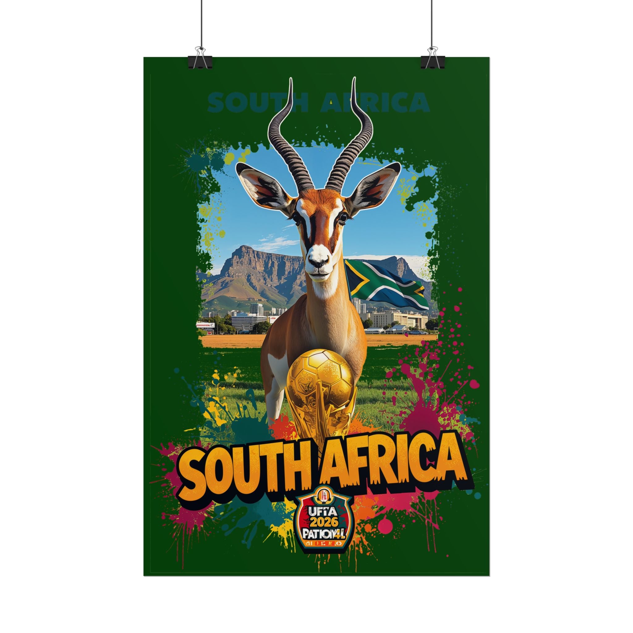 South Africa Sports Poster — Vintage Springbok World Cup Travel Print