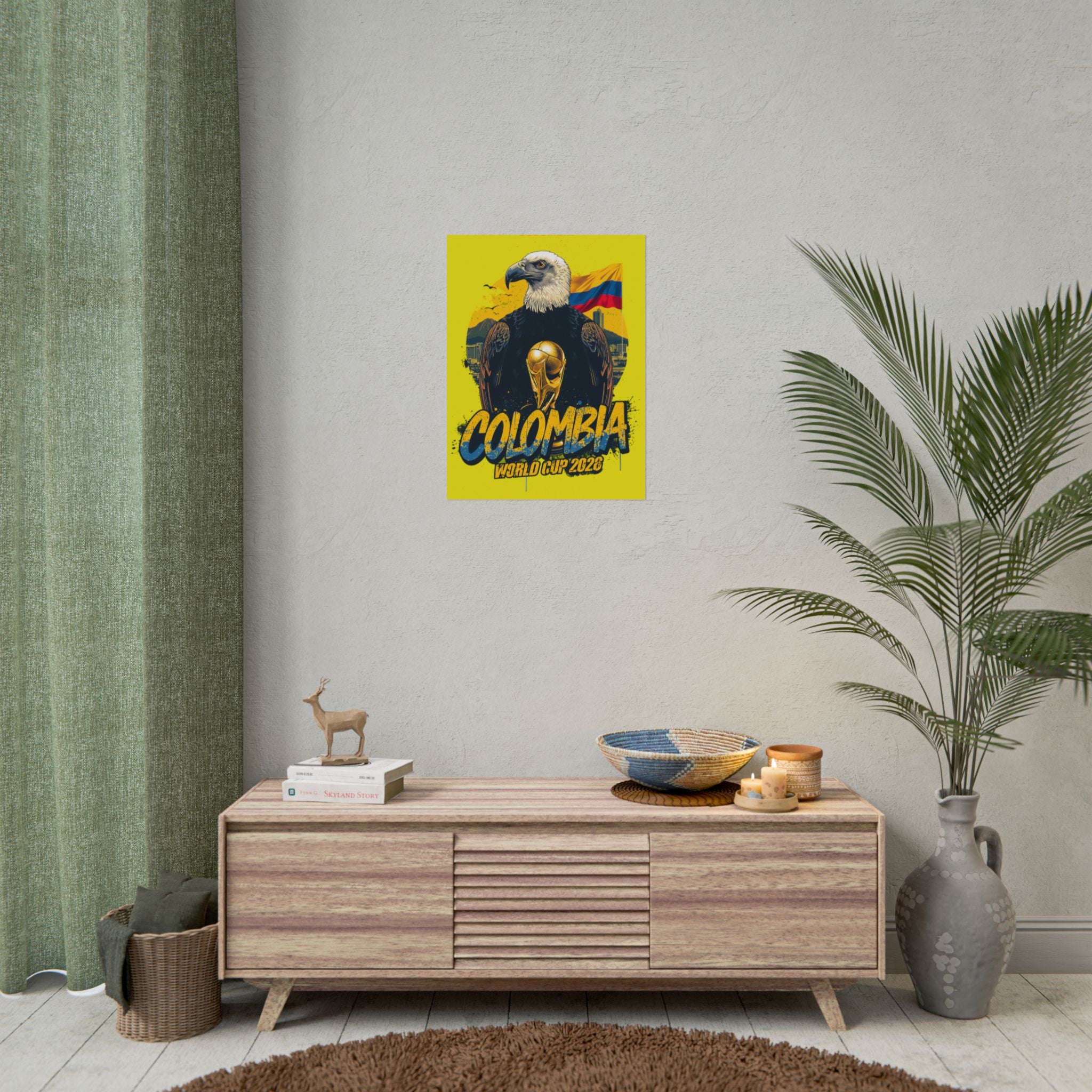 Colombia Soccer Poster 2026 World Cup Los Cafeteros Wall Art Football Print