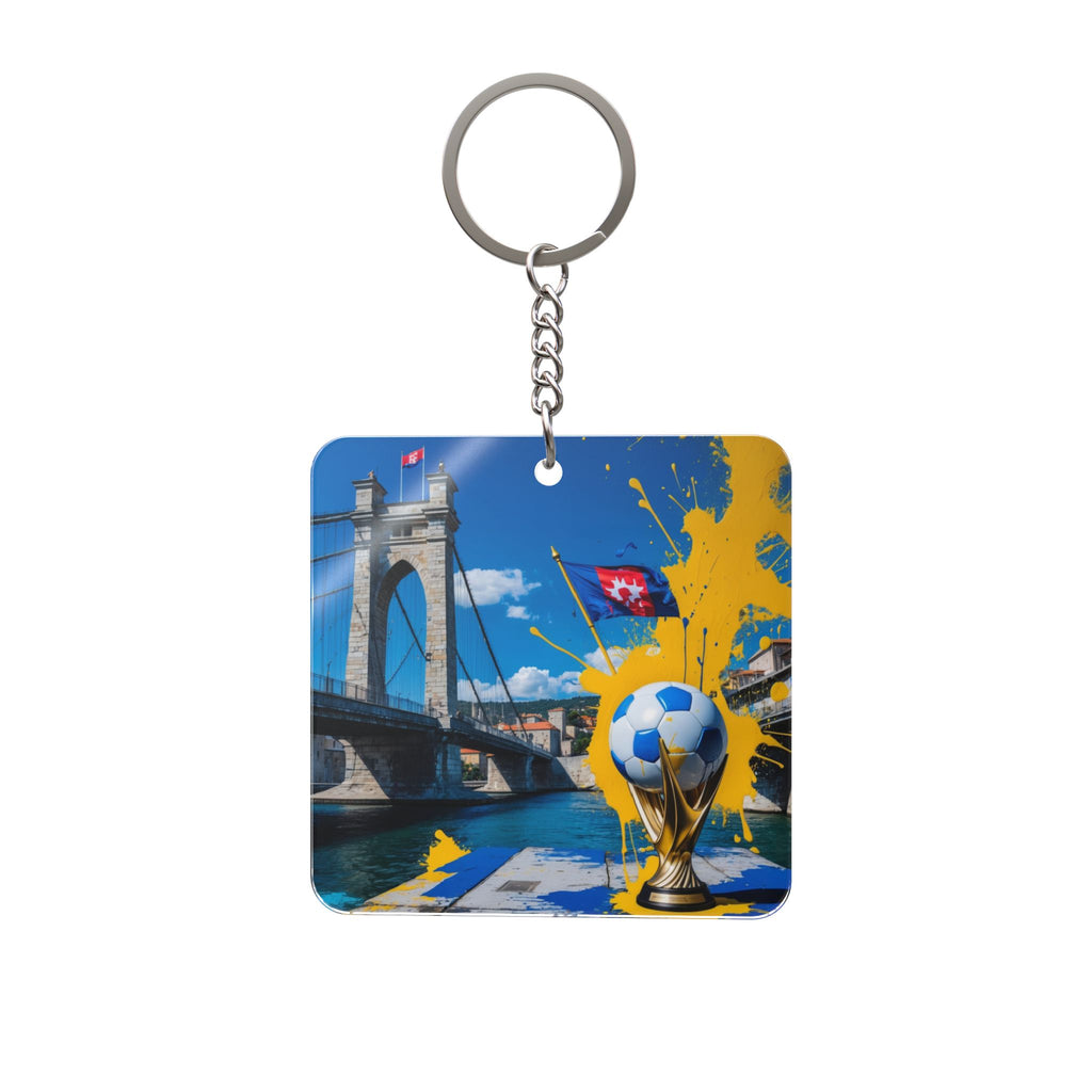 World Cup 2026 Bosnia Keychain Football Fan Gift Soccer Key Ring