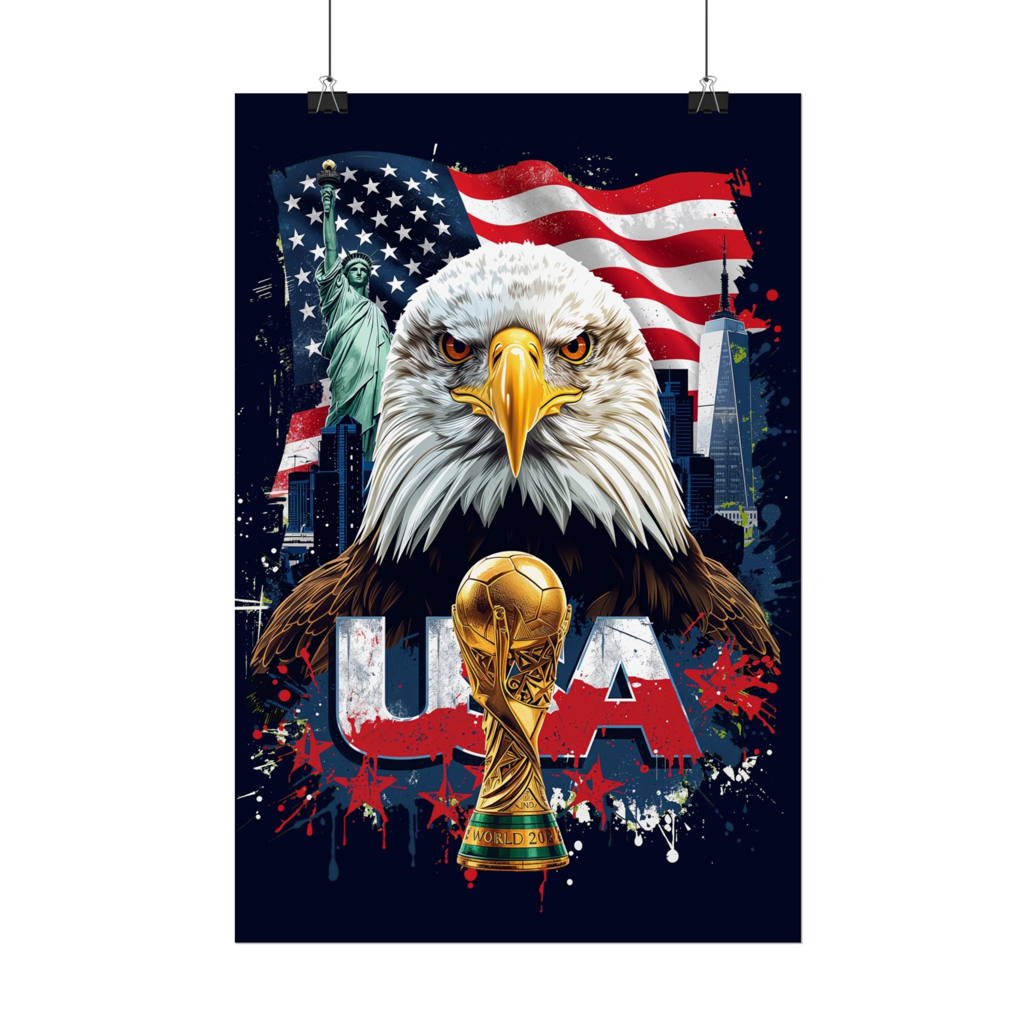 USA Soccer Poster 2026 World Cup Wall Art Team USMNT Football Print Decor