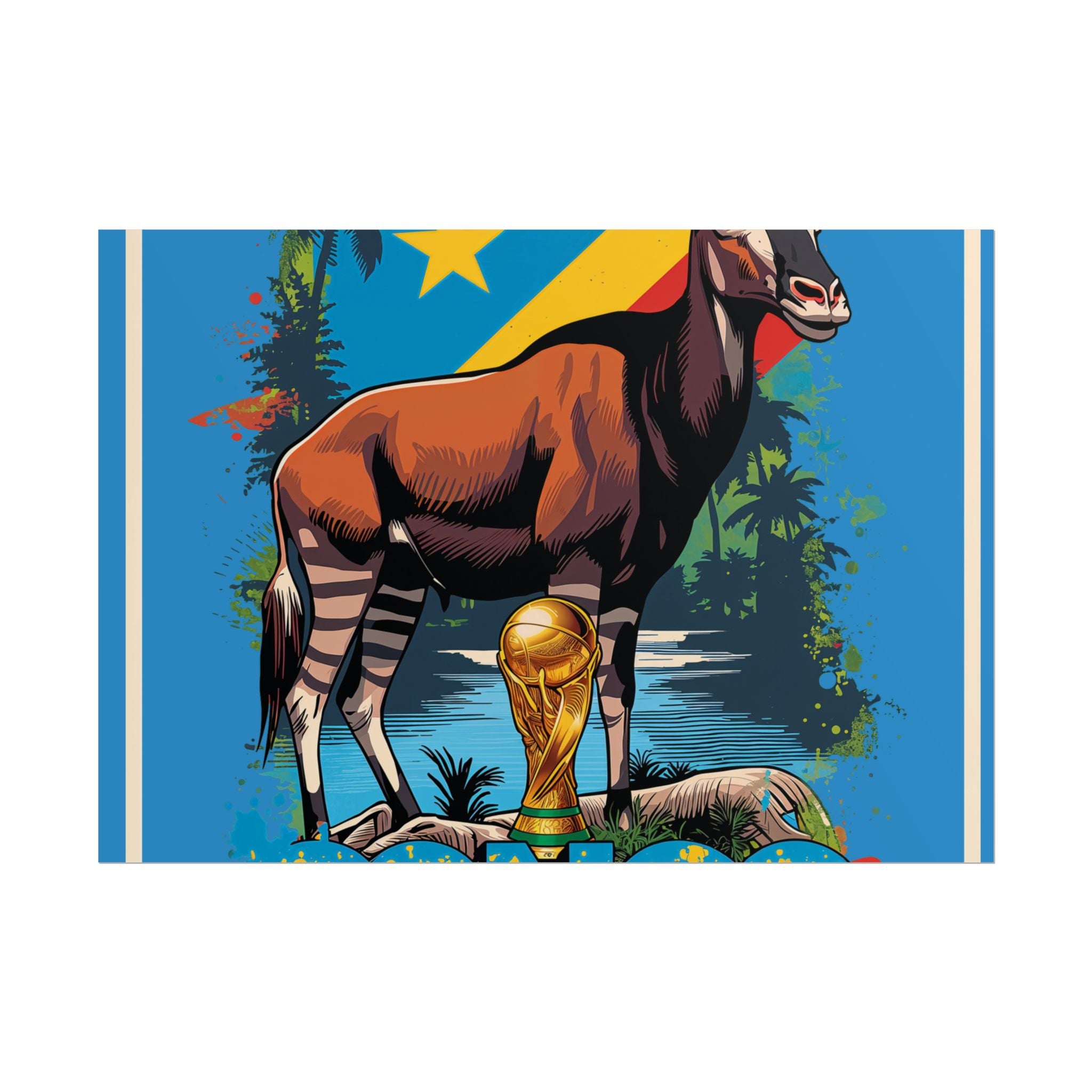 DR Congo Soccer Poster 2026 World Cup Leopards Wall Art Football Team Print