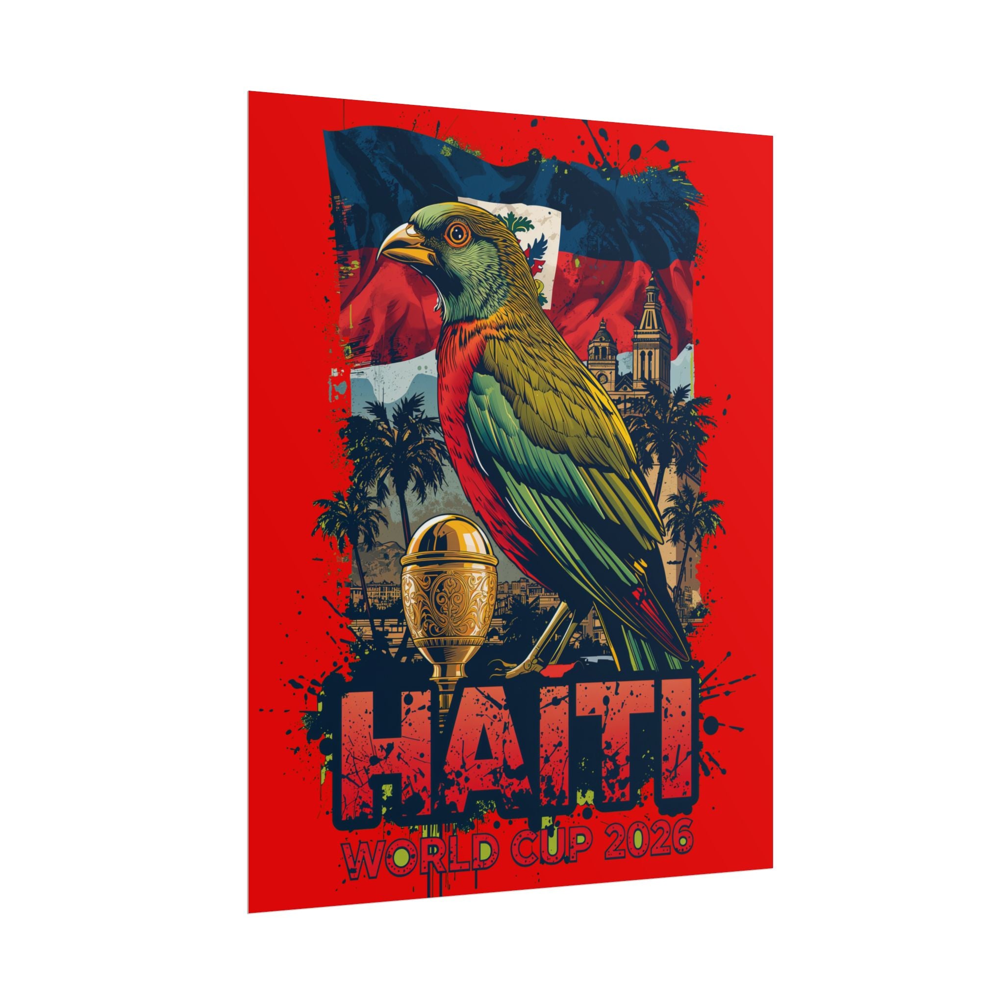 Haiti Soccer Poster 2026 World Cup Les Grenadiers Wall Art Football Print