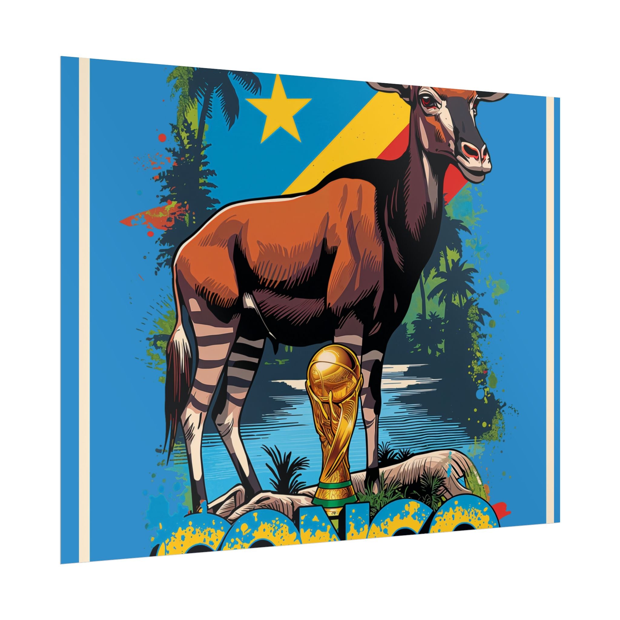 DR Congo Soccer Poster 2026 World Cup Leopards Wall Art Football Team Print