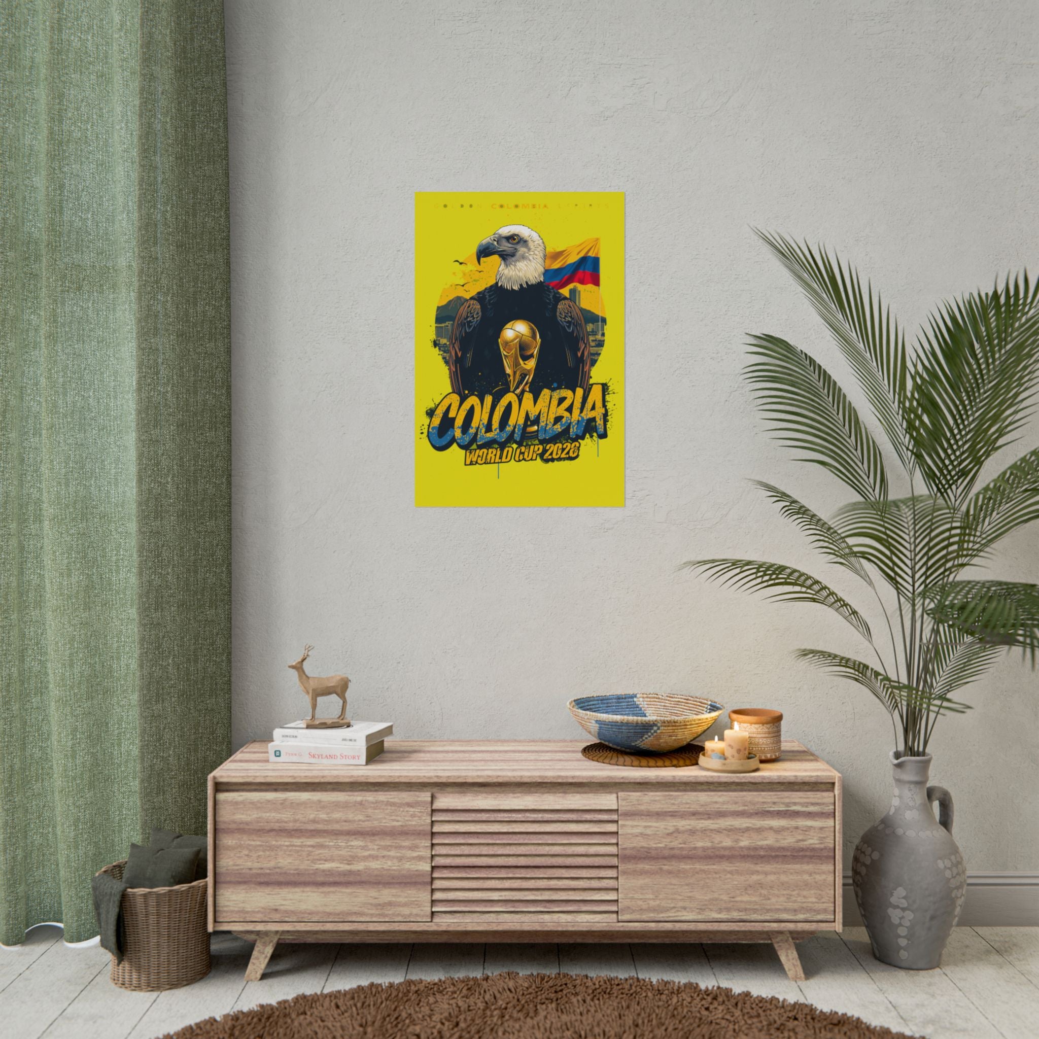 Colombia Soccer Poster 2026 World Cup Los Cafeteros Wall Art Football Print
