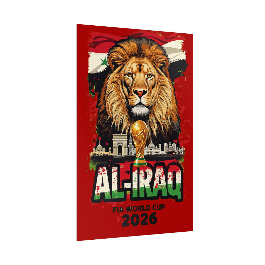 Al-Iraq FIFA World Cup 2026 Lion Poster — Rolled Sports Poster