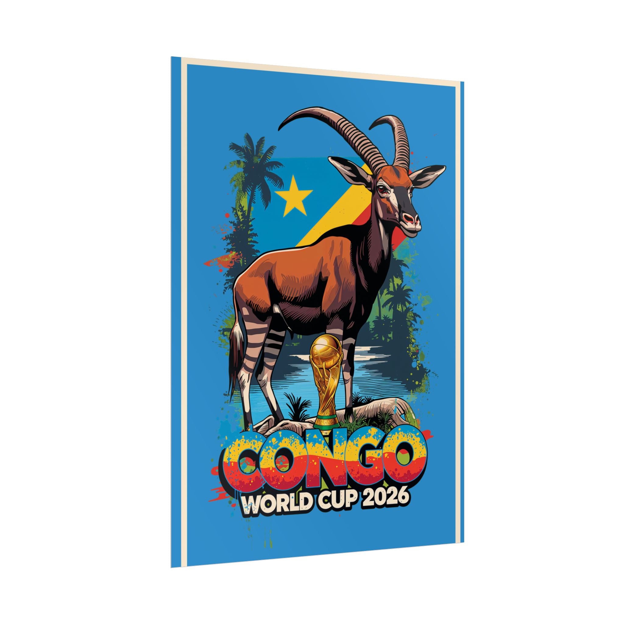 DR Congo Soccer Poster 2026 World Cup Leopards Wall Art Football Team Print