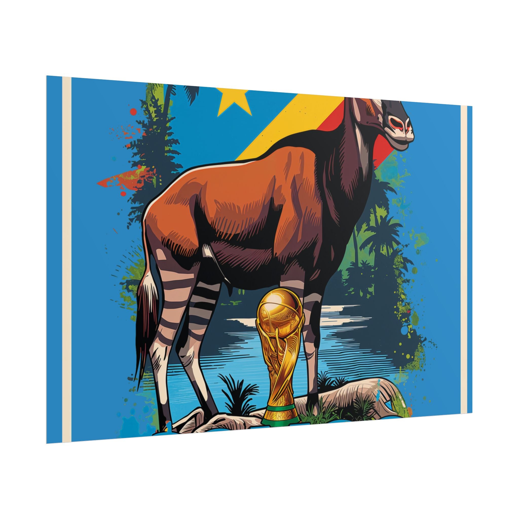DR Congo Soccer Poster 2026 World Cup Leopards Wall Art Football Team Print