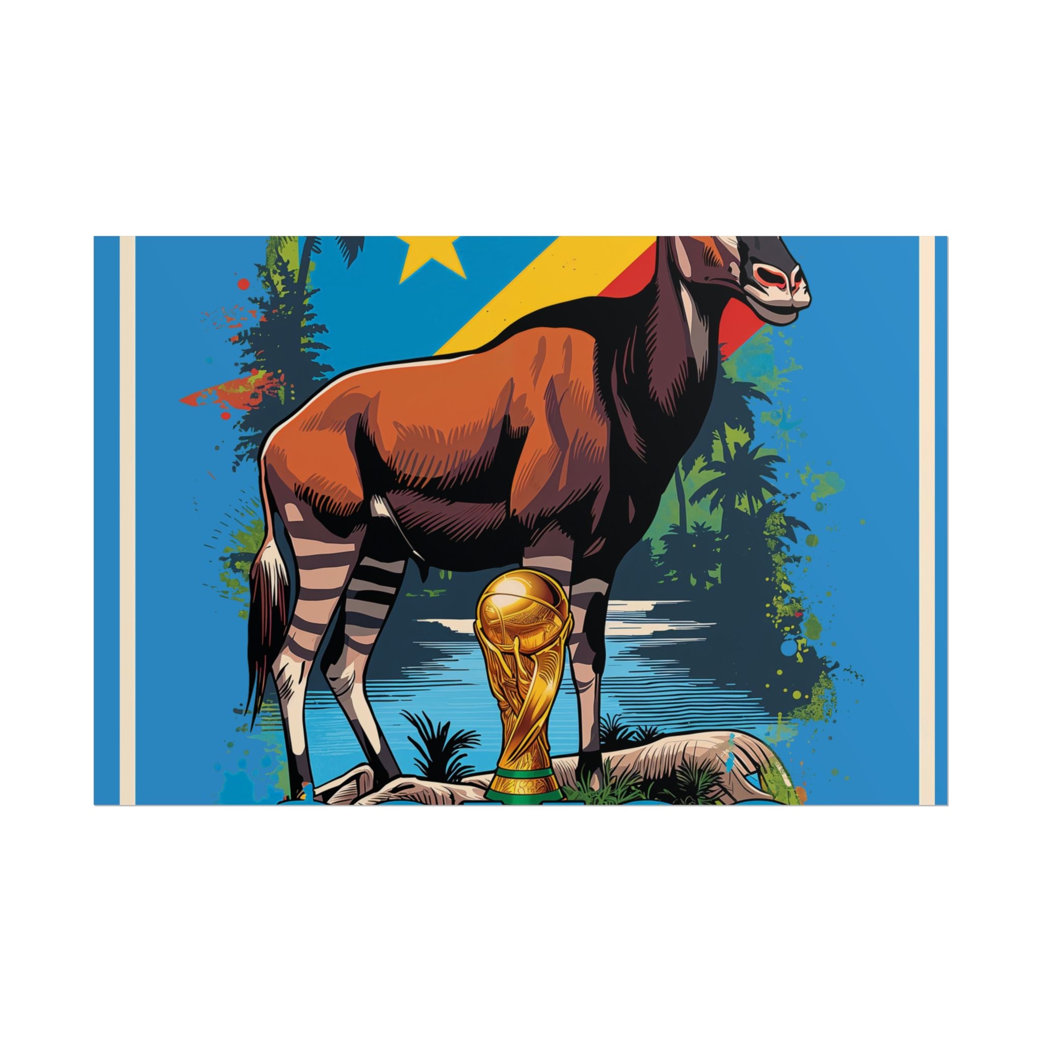 DR Congo Soccer Poster 2026 World Cup Leopards Wall Art Football Team Print