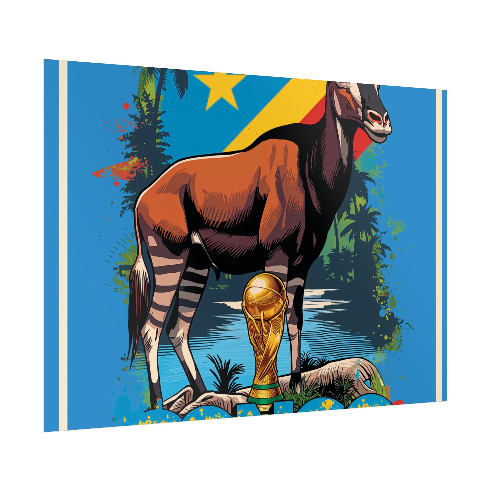 DR Congo Soccer Poster 2026 World Cup Leopards Wall Art Football Team Print