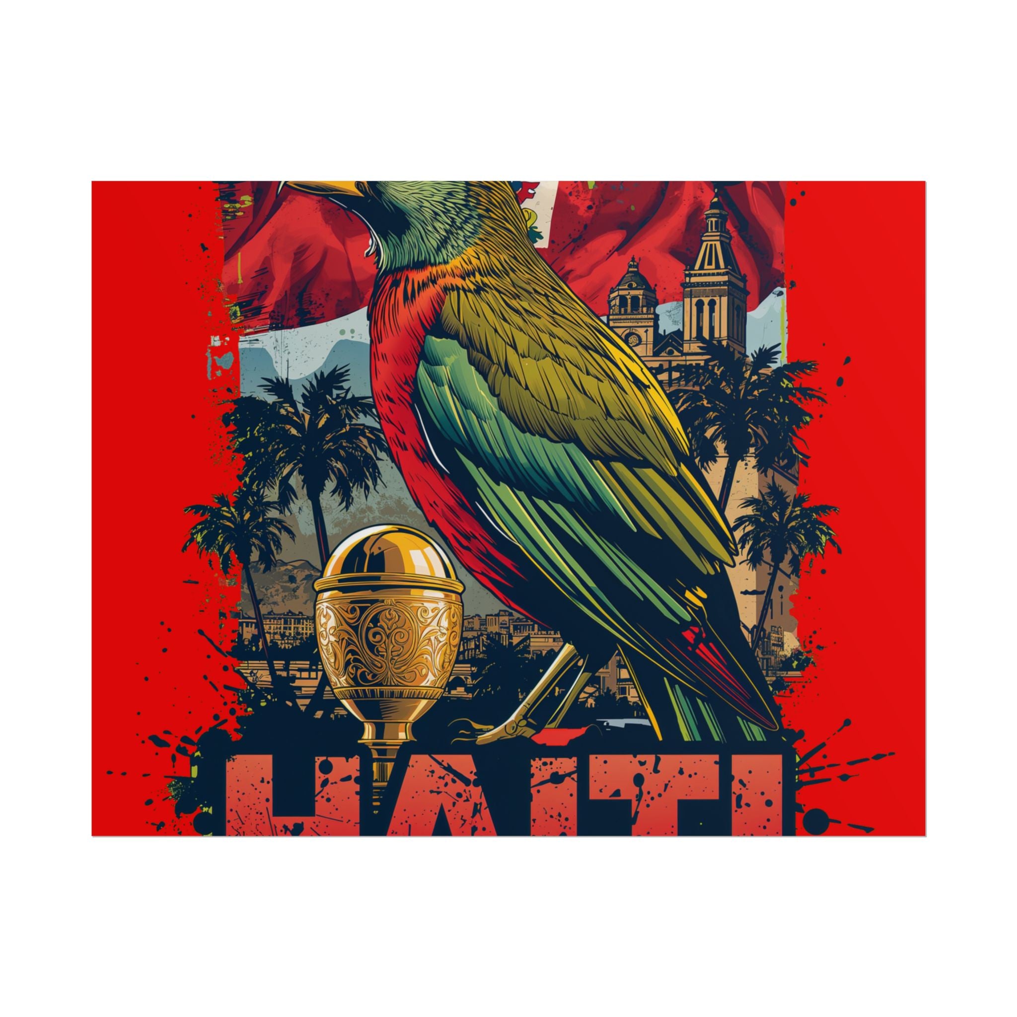 Haiti Soccer Poster 2026 World Cup Les Grenadiers Wall Art Football Print