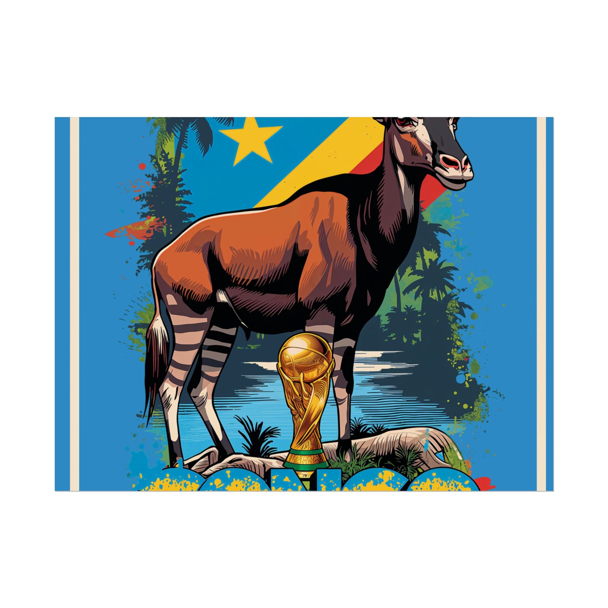 DR Congo Soccer Poster 2026 World Cup Leopards Wall Art Football Team Print