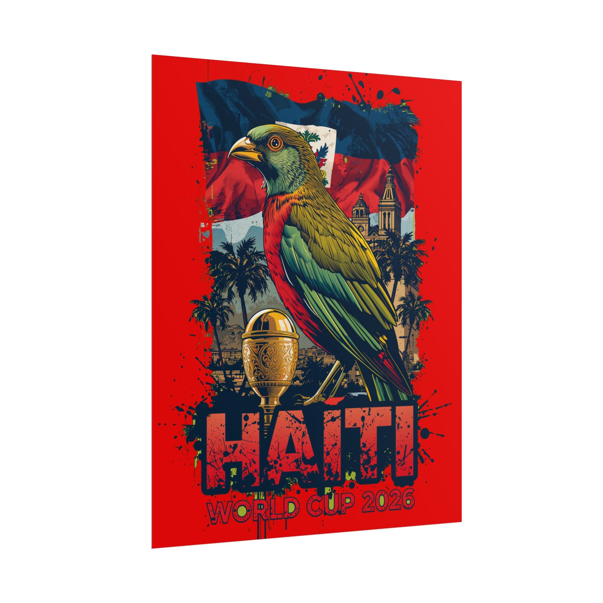 Haiti Soccer Poster 2026 World Cup Les Grenadiers Wall Art Football Print