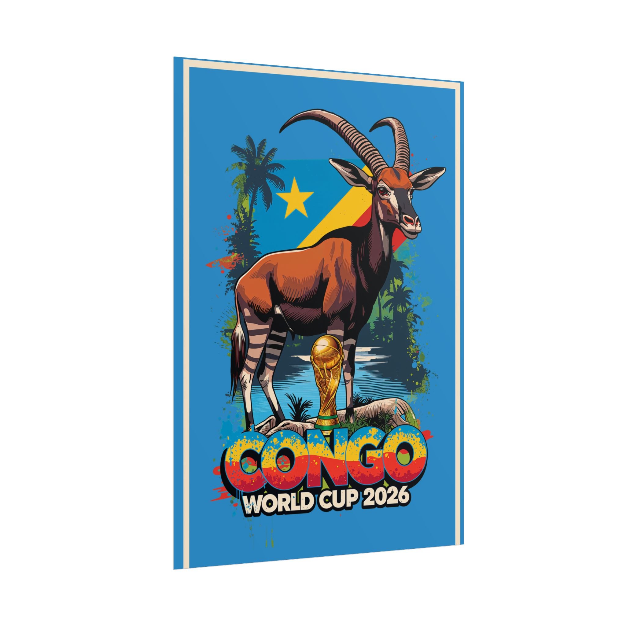 DR Congo Soccer Poster 2026 World Cup Leopards Wall Art Football Team Print