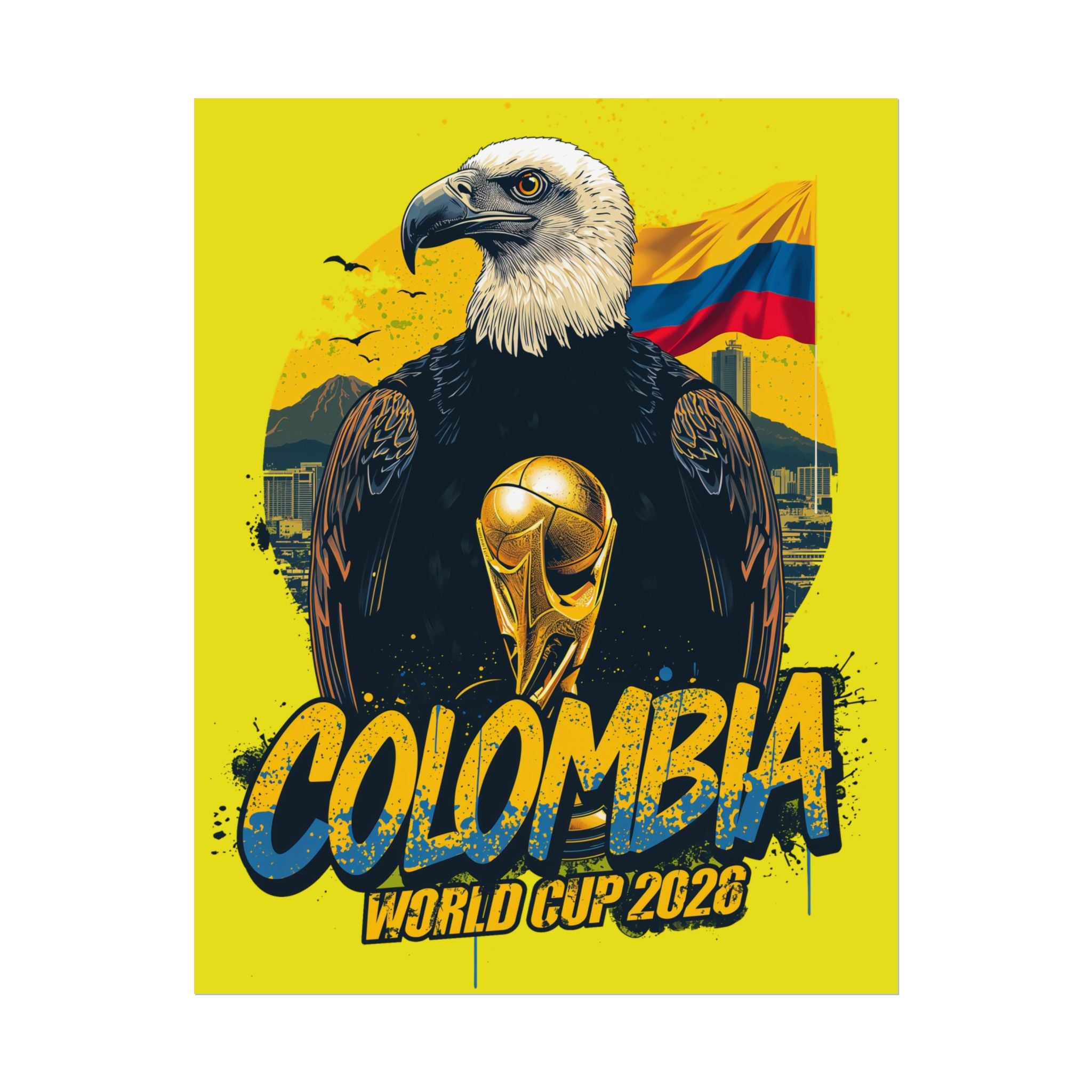 Colombia Soccer Poster 2026 World Cup Los Cafeteros Wall Art Football Print