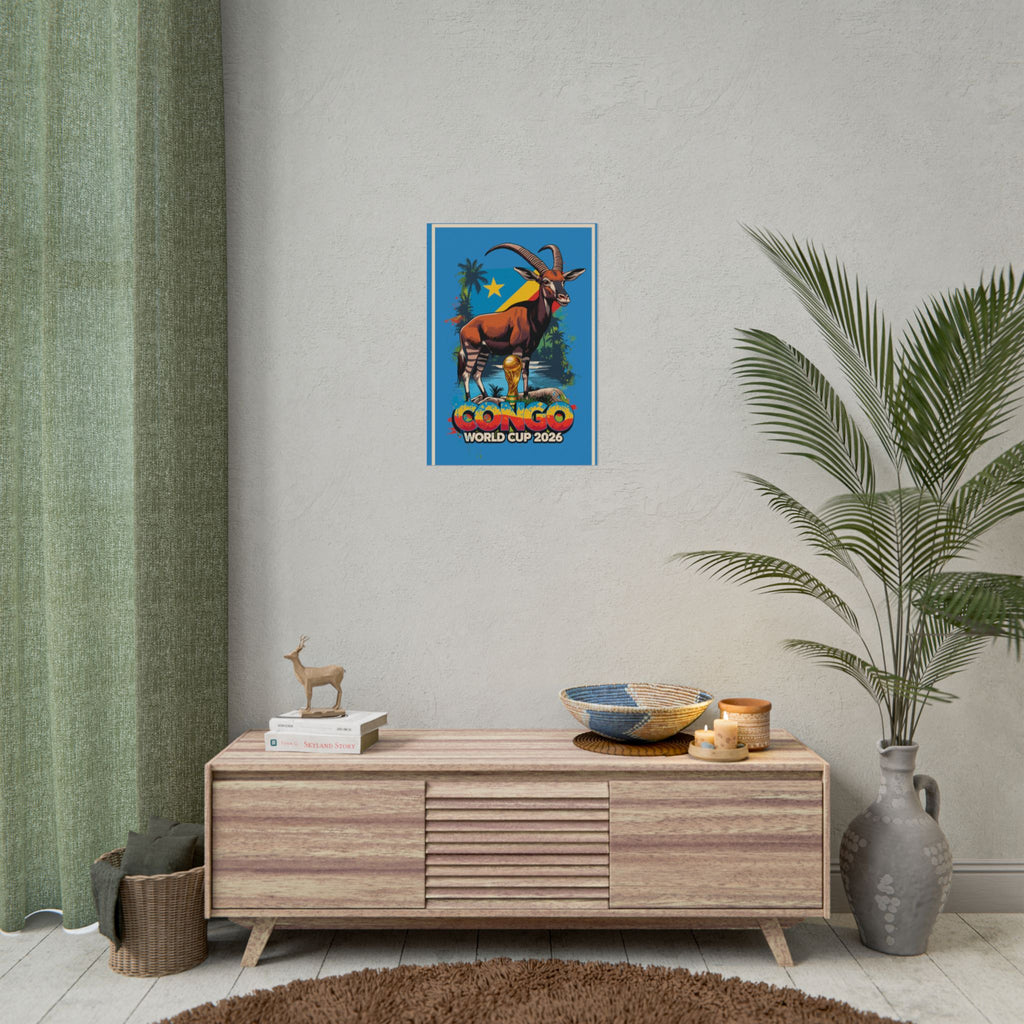 DR Congo Soccer Poster 2026 World Cup Leopards Wall Art Football Team Print