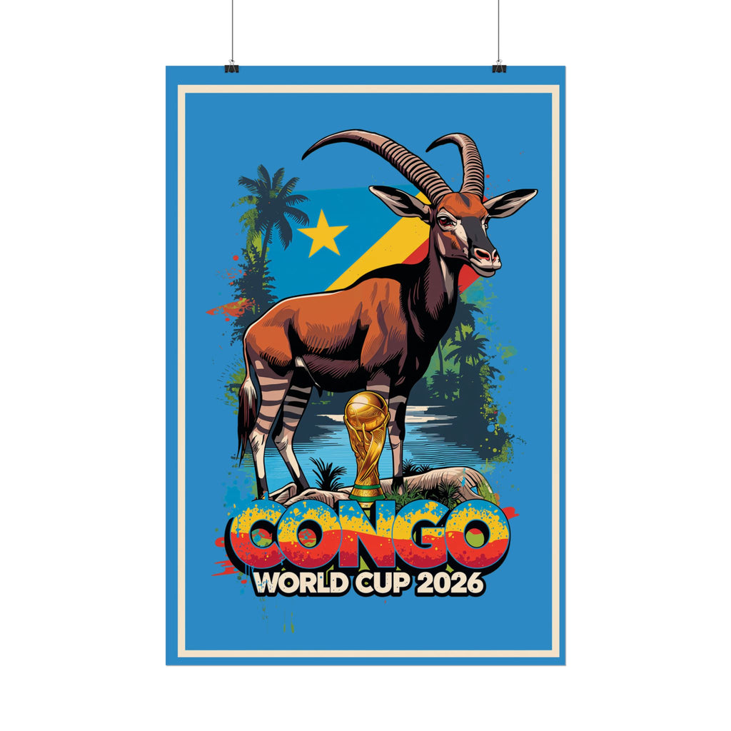 DR Congo Soccer Poster 2026 World Cup Leopards Wall Art Football Team Print