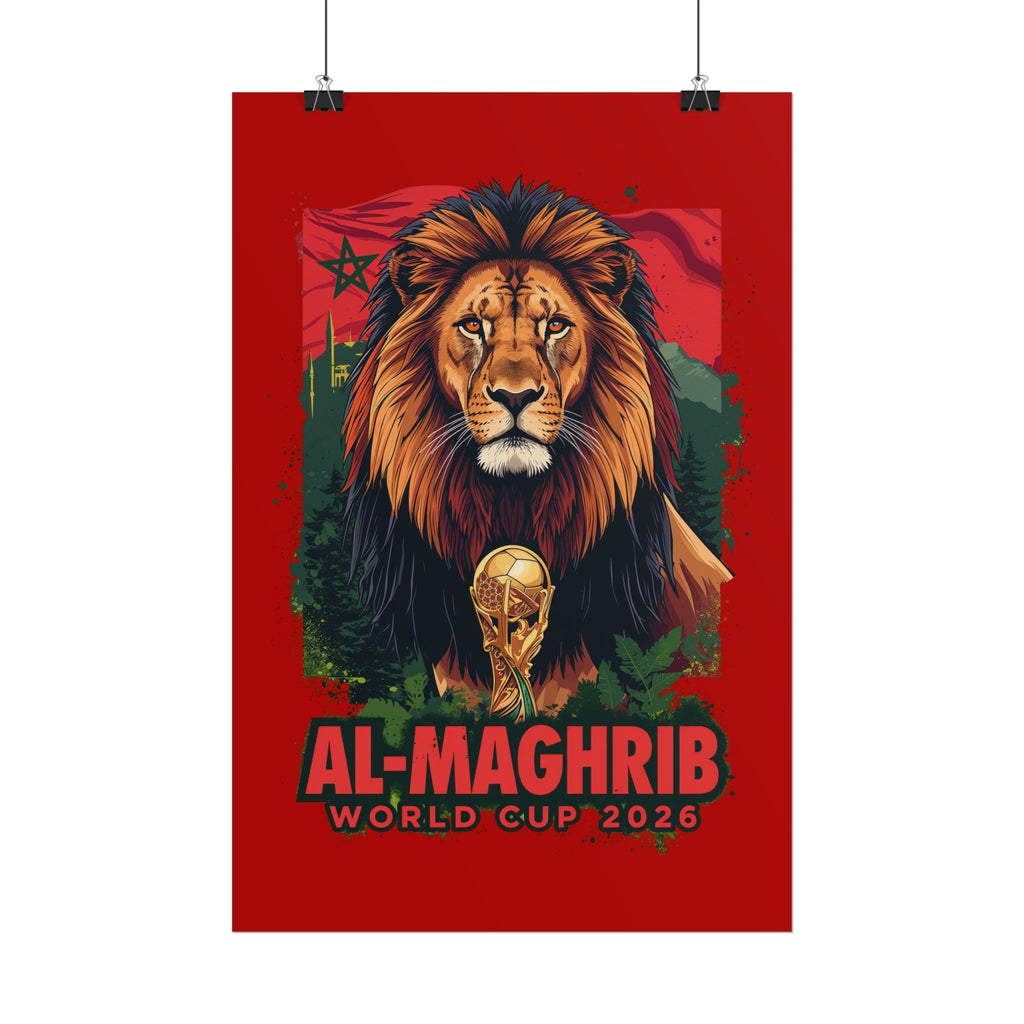 Morocco Soccer Poster 2026 World Cup Atlas Lions Wall Art Football Print