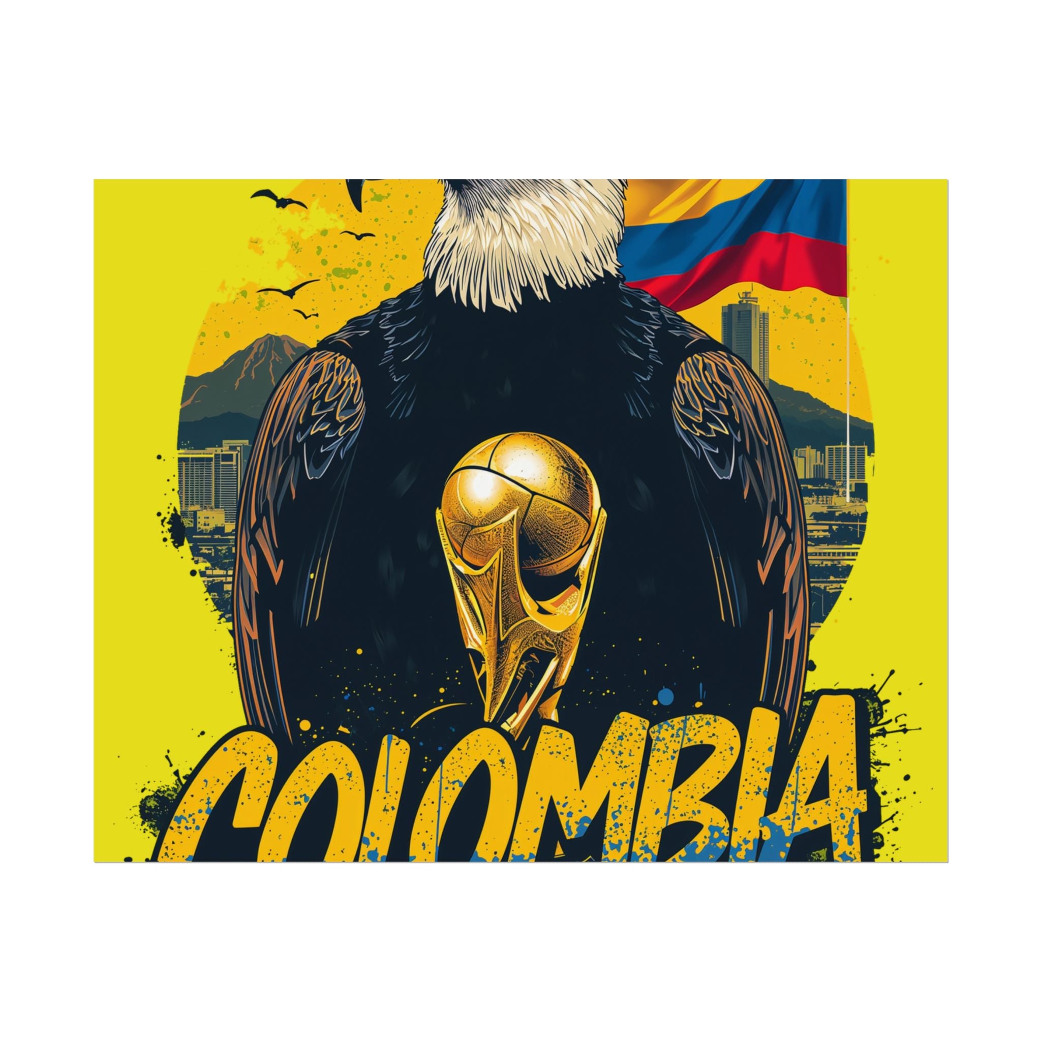 Colombia Soccer Poster 2026 World Cup Los Cafeteros Wall Art Football Print