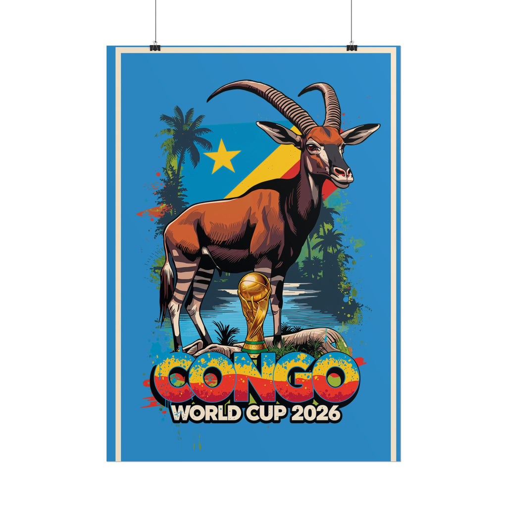 DR Congo Soccer Poster 2026 World Cup Leopards Wall Art Football Team Print