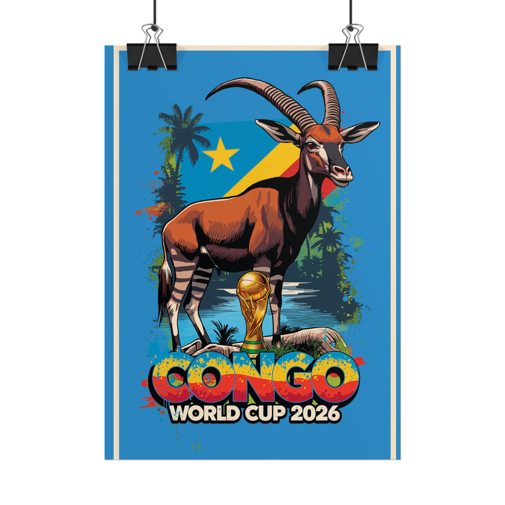 DR Congo Soccer Poster 2026 World Cup Leopards Wall Art Football Team Print