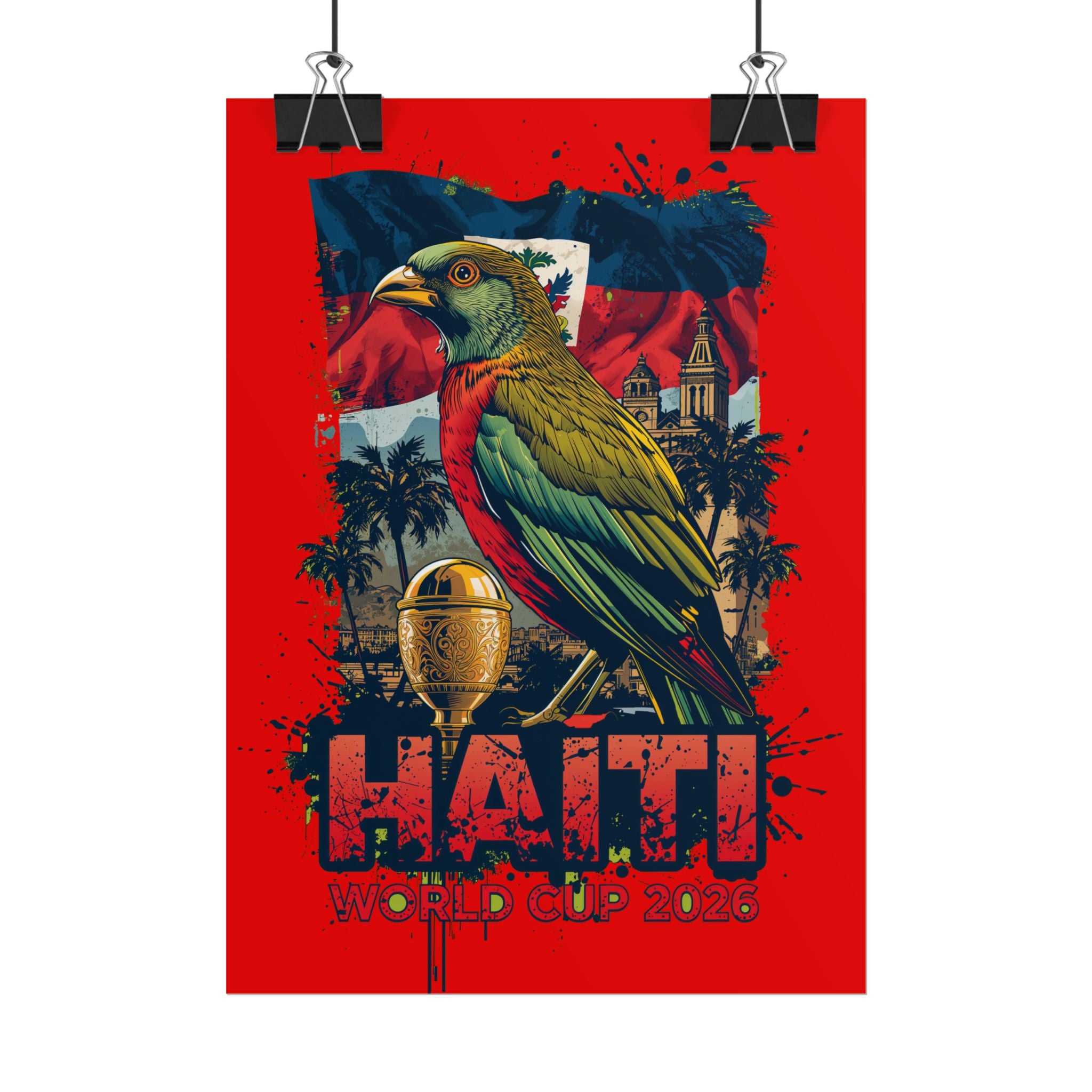 Haiti Soccer Poster 2026 World Cup Les Grenadiers Wall Art Football Print