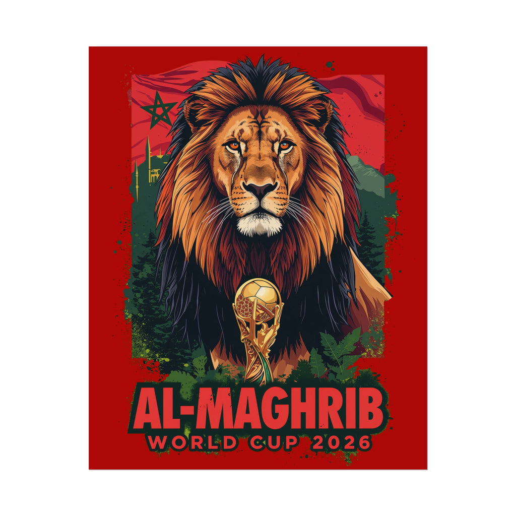 Morocco Soccer Poster 2026 World Cup Atlas Lions Wall Art Football Print