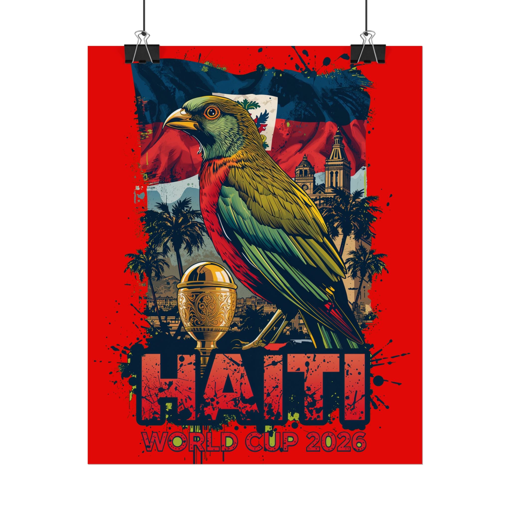 Haiti Soccer Poster 2026 World Cup Les Grenadiers Wall Art Football Print