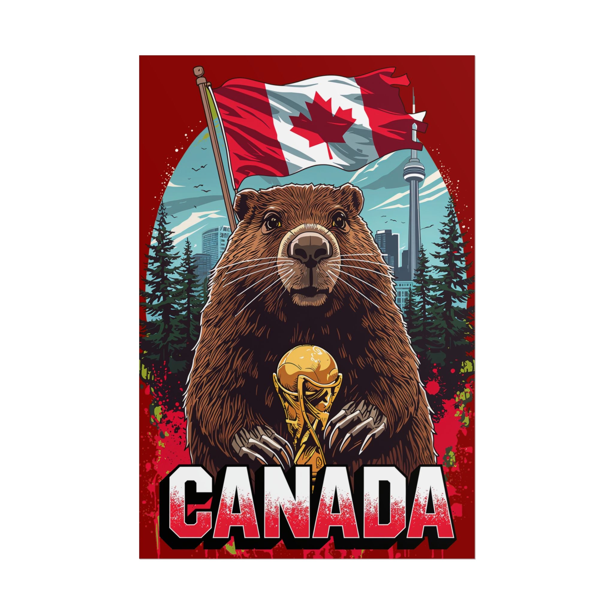 Canada Soccer Poster 2026 World Cup Wall Art Canadian Football Team Print