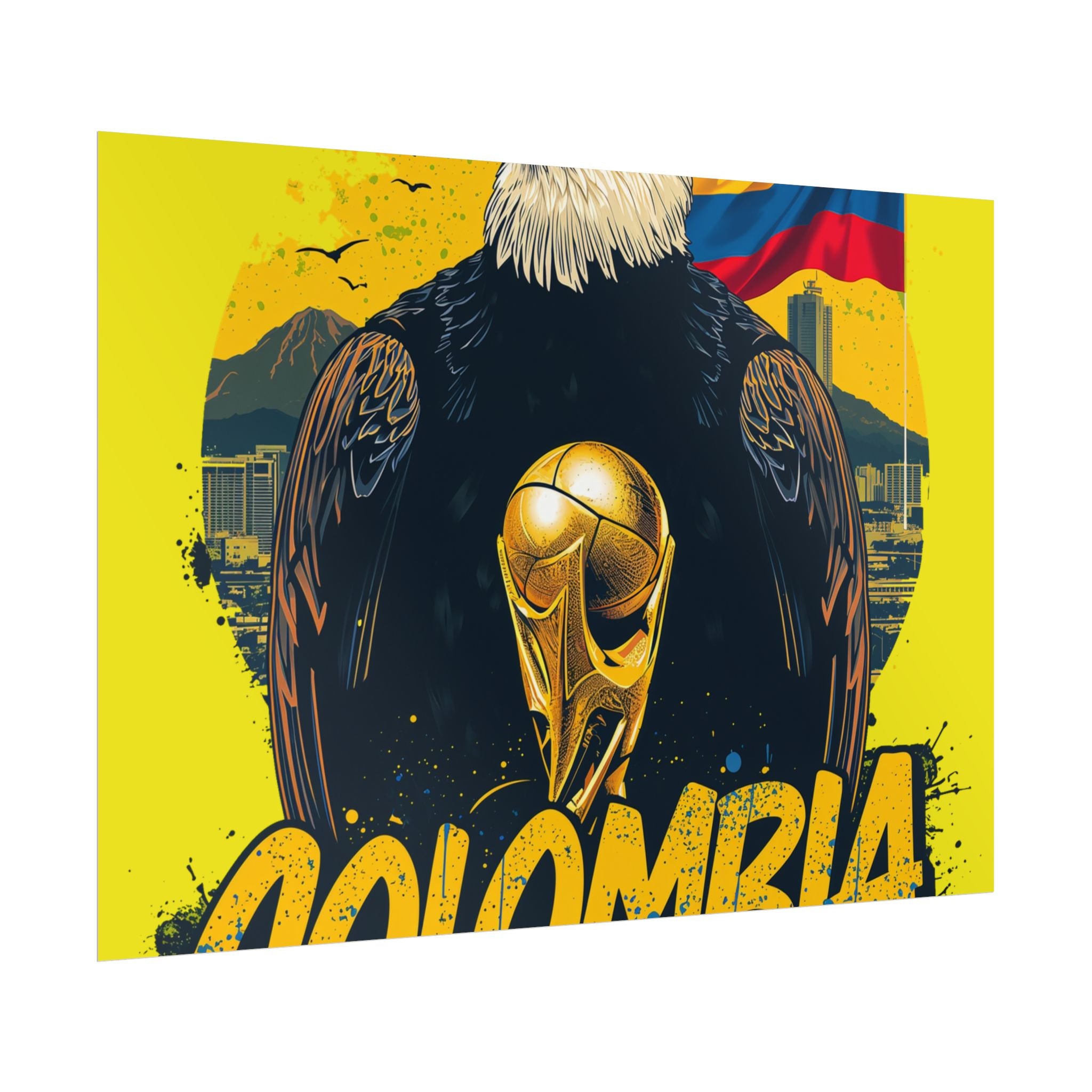 Colombia Soccer Poster 2026 World Cup Los Cafeteros Wall Art Football Print