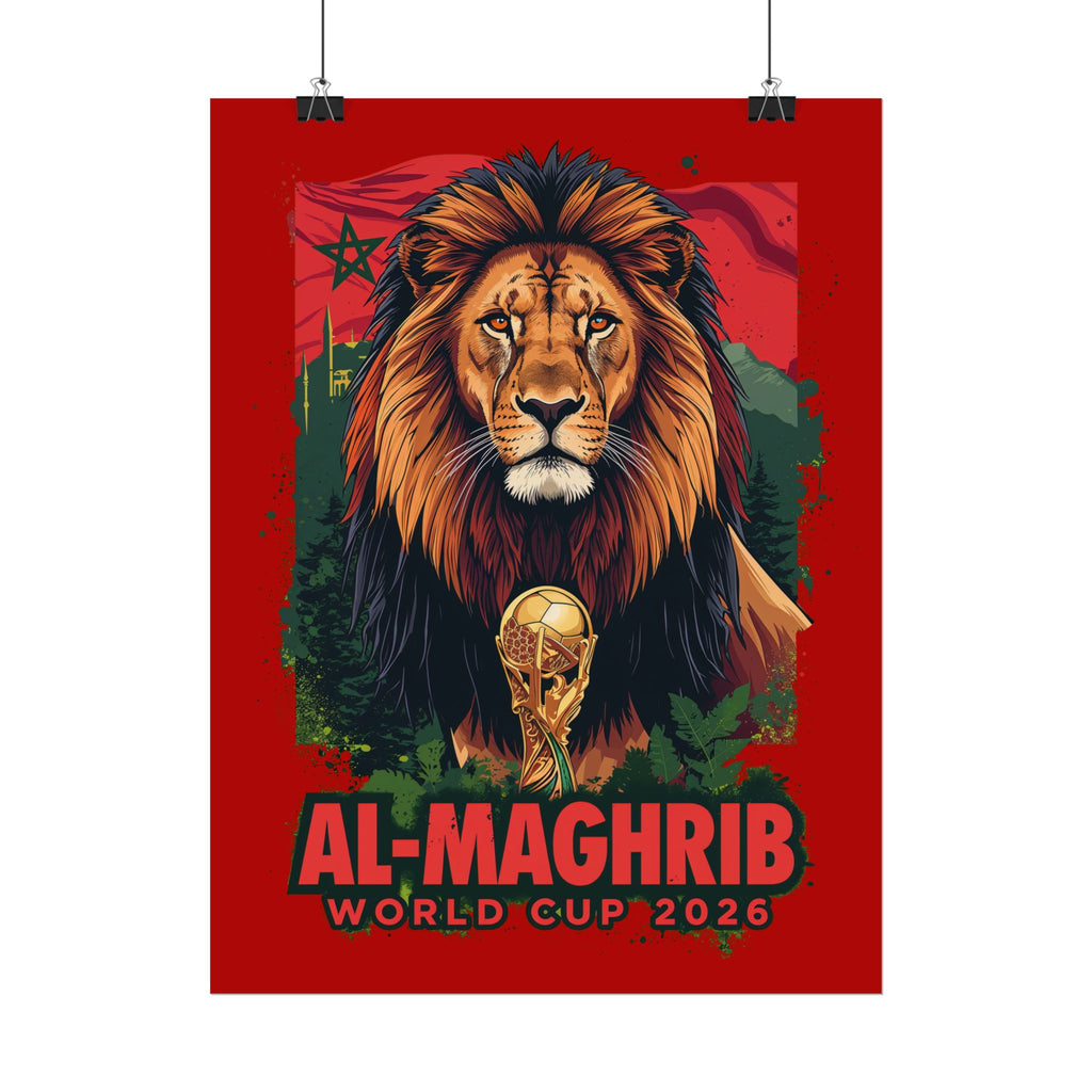 Morocco Soccer Poster 2026 World Cup Atlas Lions Wall Art Football Print