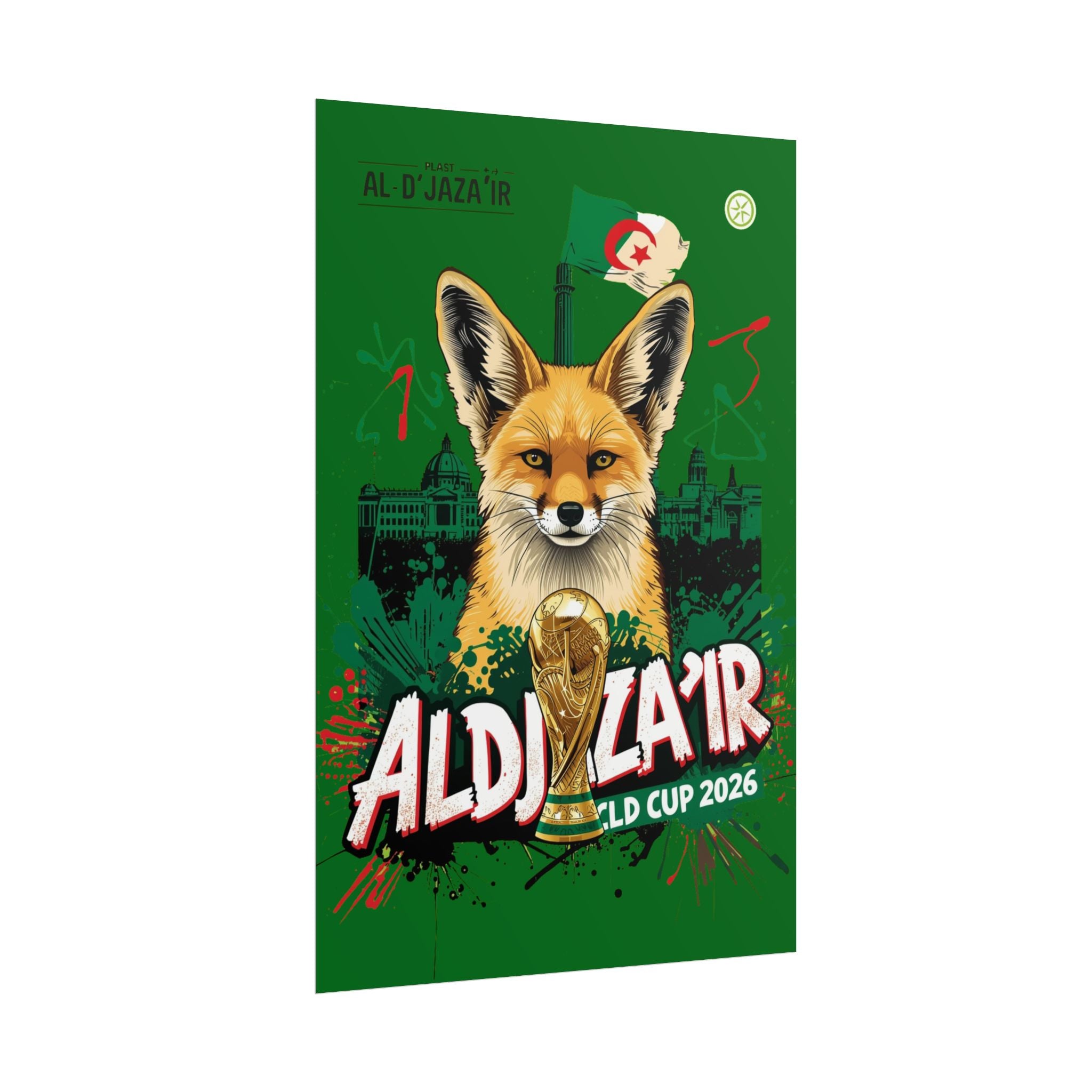 Al Djaza’Ir World Cup 2026 Fox Poster — Algeria Soccer Fan Art