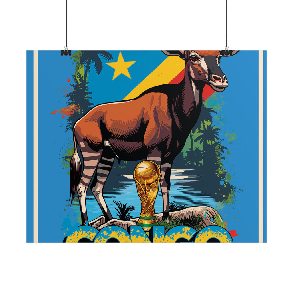 DR Congo Soccer Poster 2026 World Cup Leopards Wall Art Football Team Print