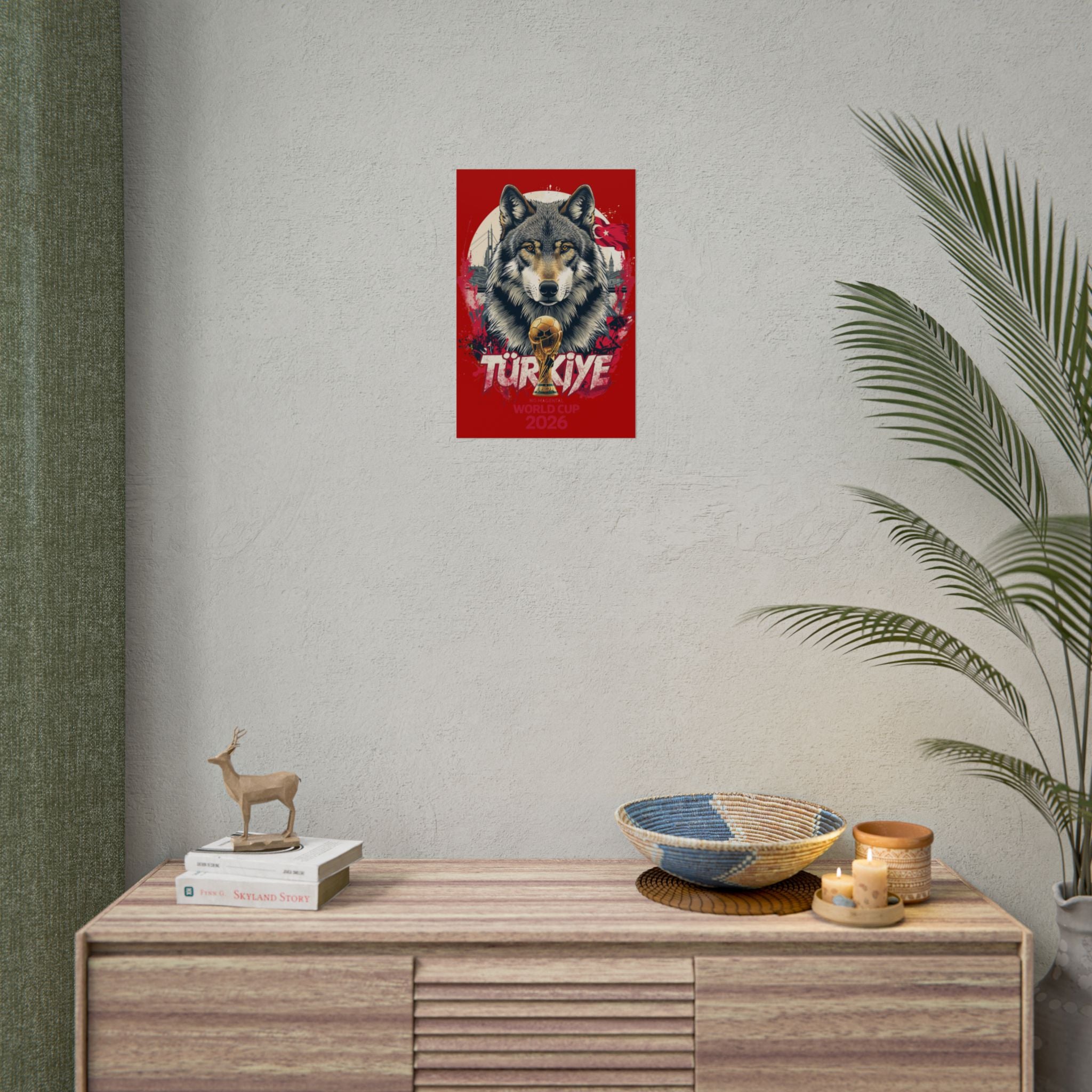 Turkey World Cup 2026 Wolf Poster — Türkiye Football Fan Art