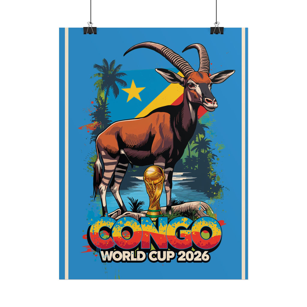DR Congo Soccer Poster 2026 World Cup Leopards Wall Art Football Team Print