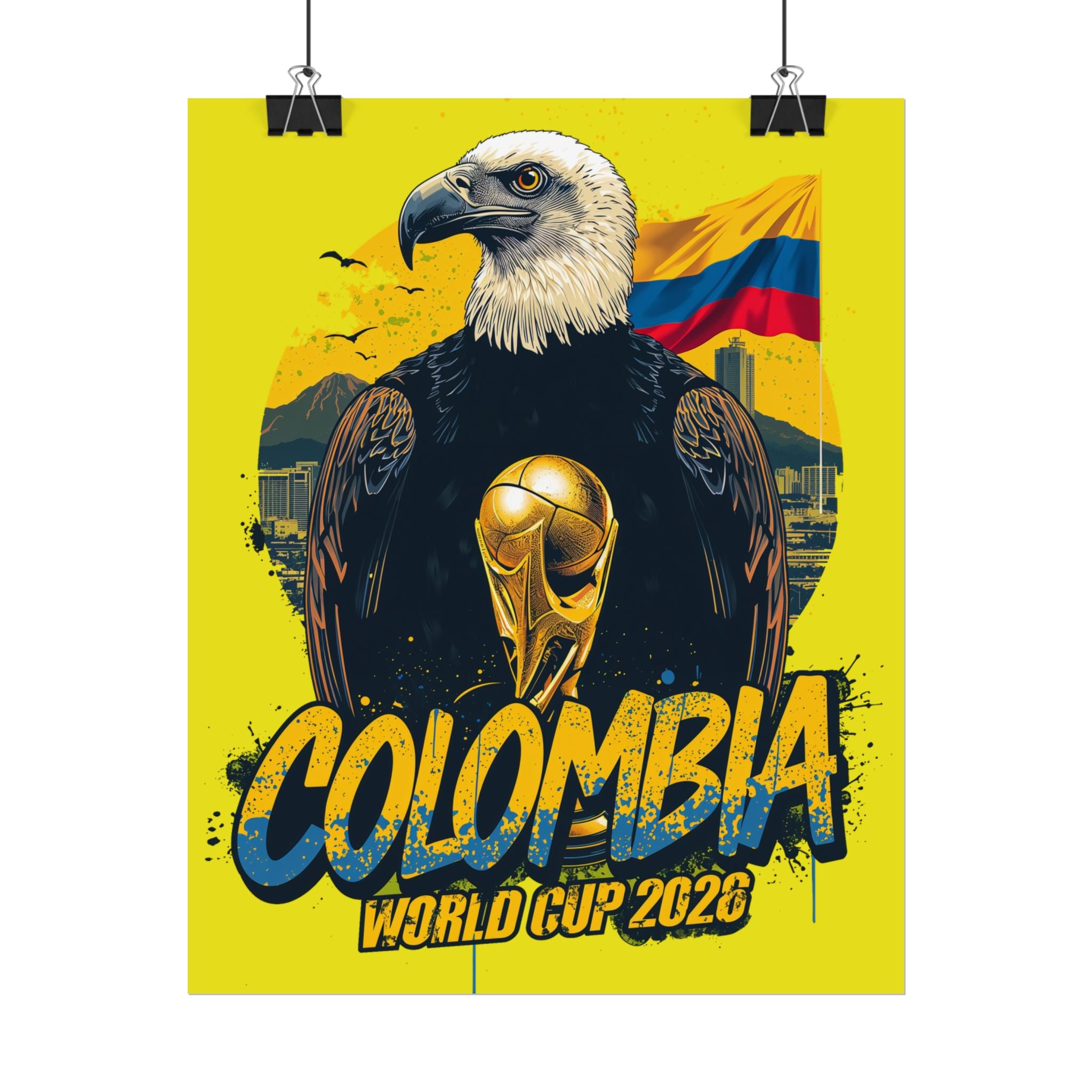 Colombia Soccer Poster 2026 World Cup Los Cafeteros Wall Art Football Print