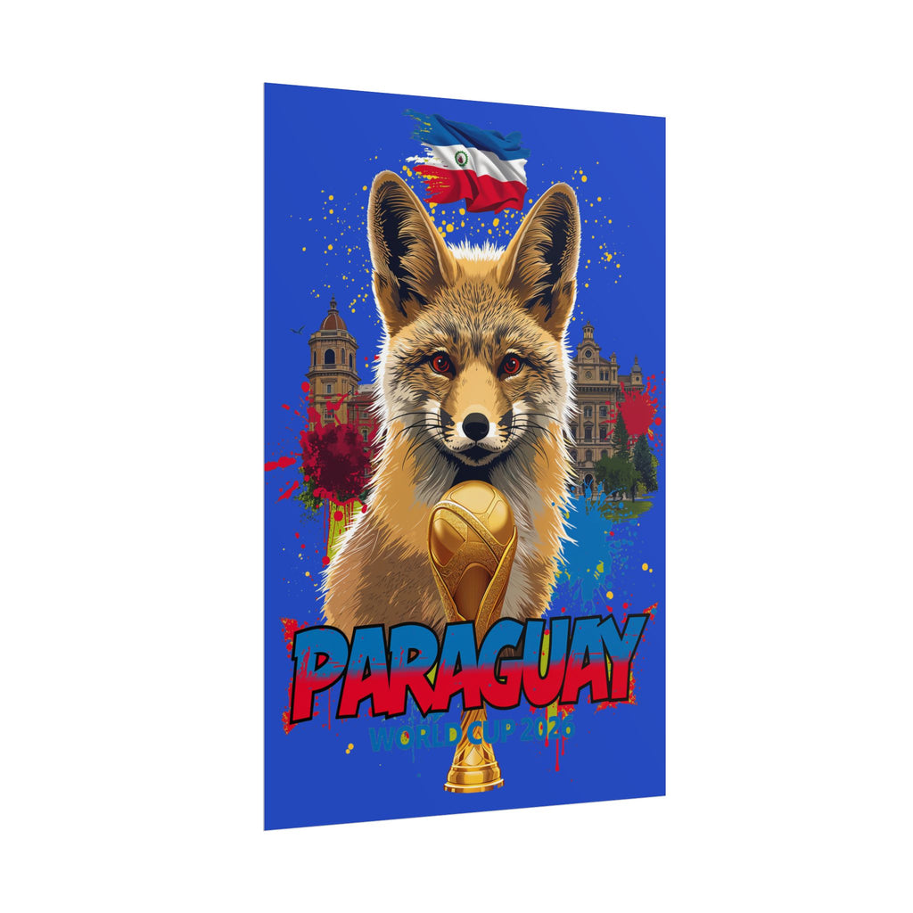 Title: Paraguay Soccer Poster 2026 World Cup Albirroja Wall Art Football Team
