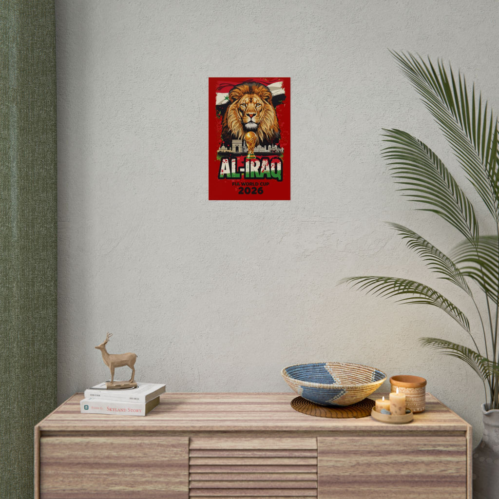 Al-Iraq FIFA World Cup 2026 Lion Poster — Rolled Sports Poster