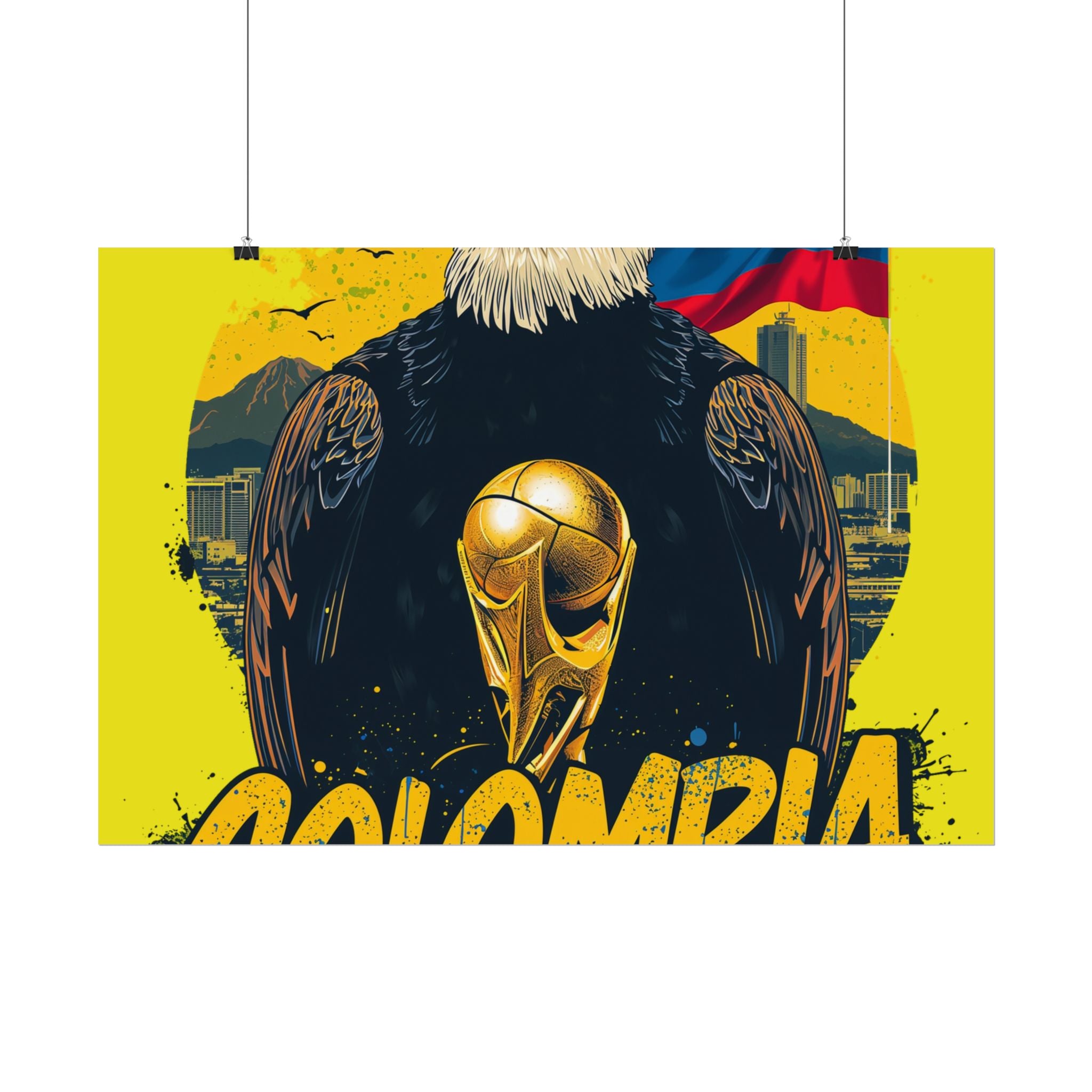 Colombia Soccer Poster 2026 World Cup Los Cafeteros Wall Art Football Print