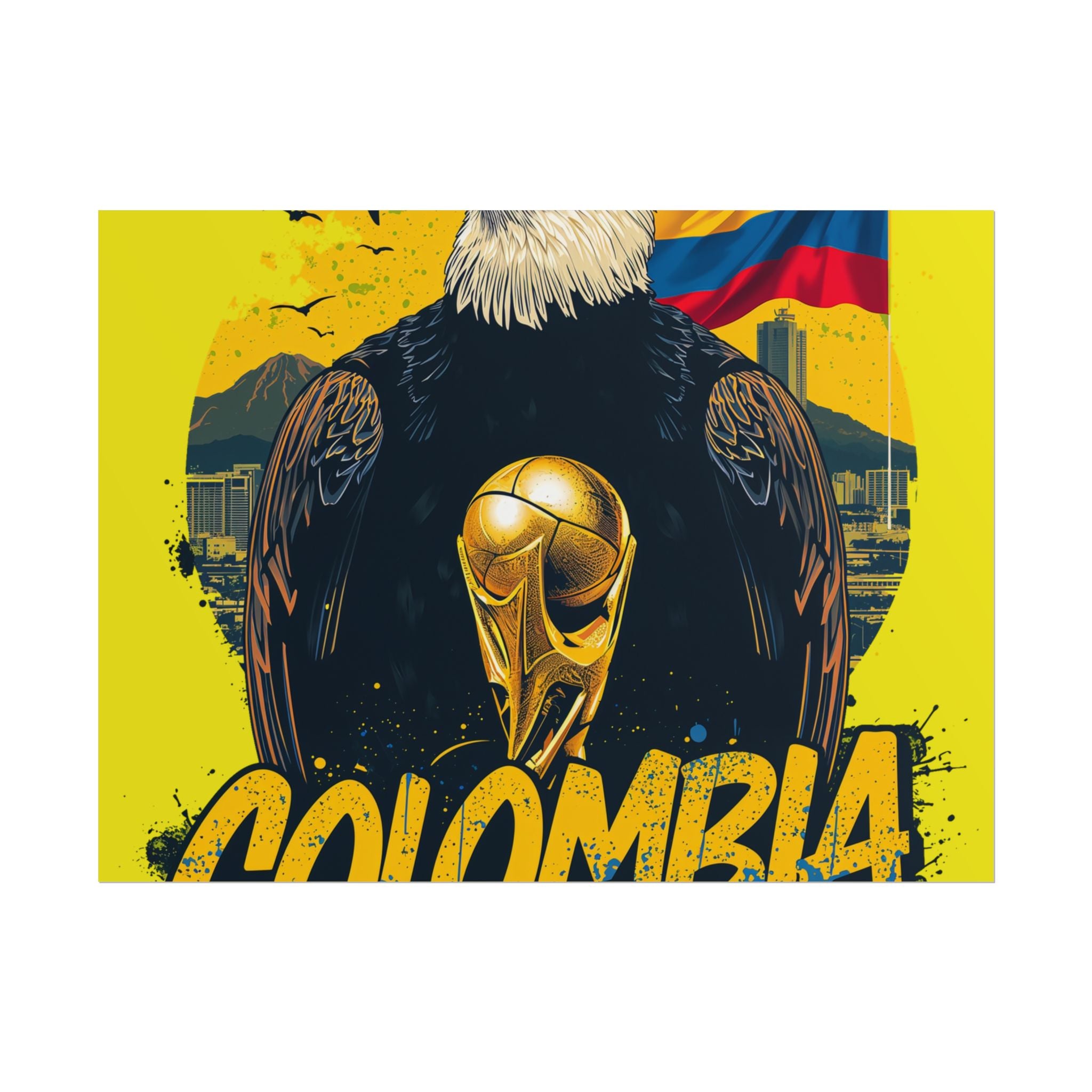 Colombia Soccer Poster 2026 World Cup Los Cafeteros Wall Art Football Print