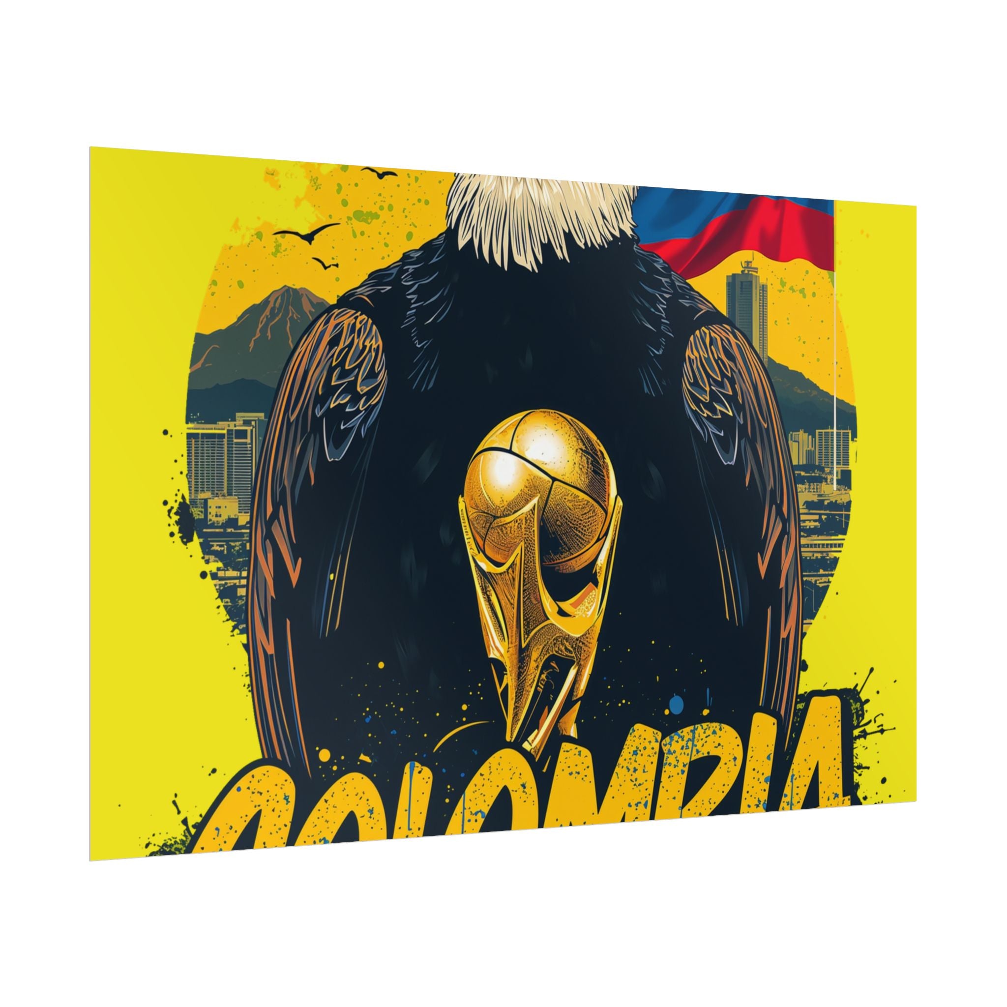 Colombia Soccer Poster 2026 World Cup Los Cafeteros Wall Art Football Print