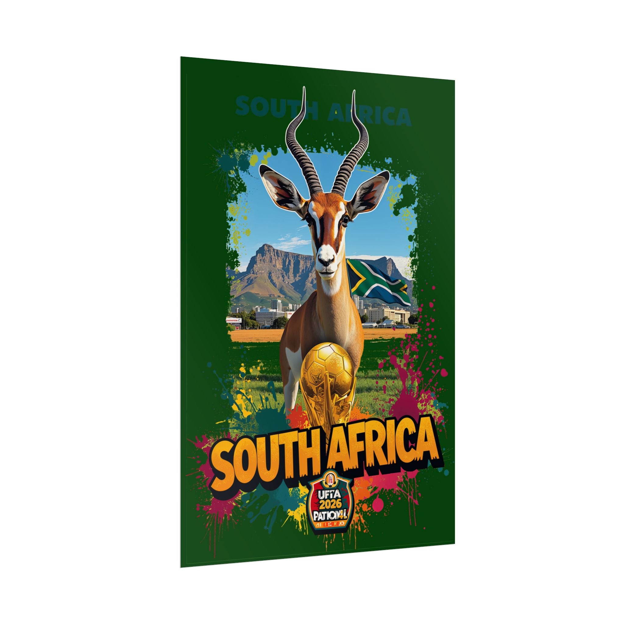 South Africa Sports Poster — Vintage Springbok World Cup Travel Print