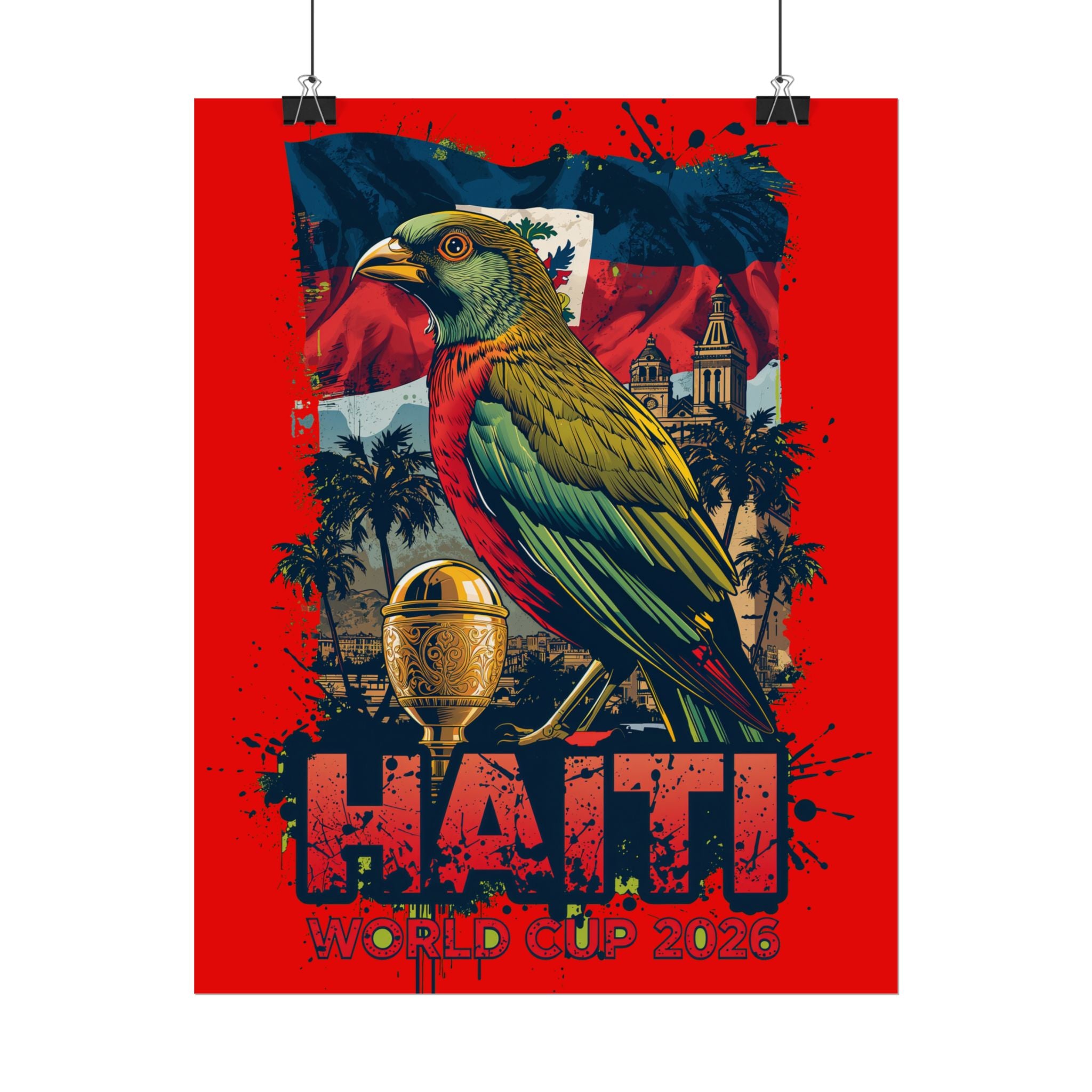 Haiti Soccer Poster 2026 World Cup Les Grenadiers Wall Art Football Print