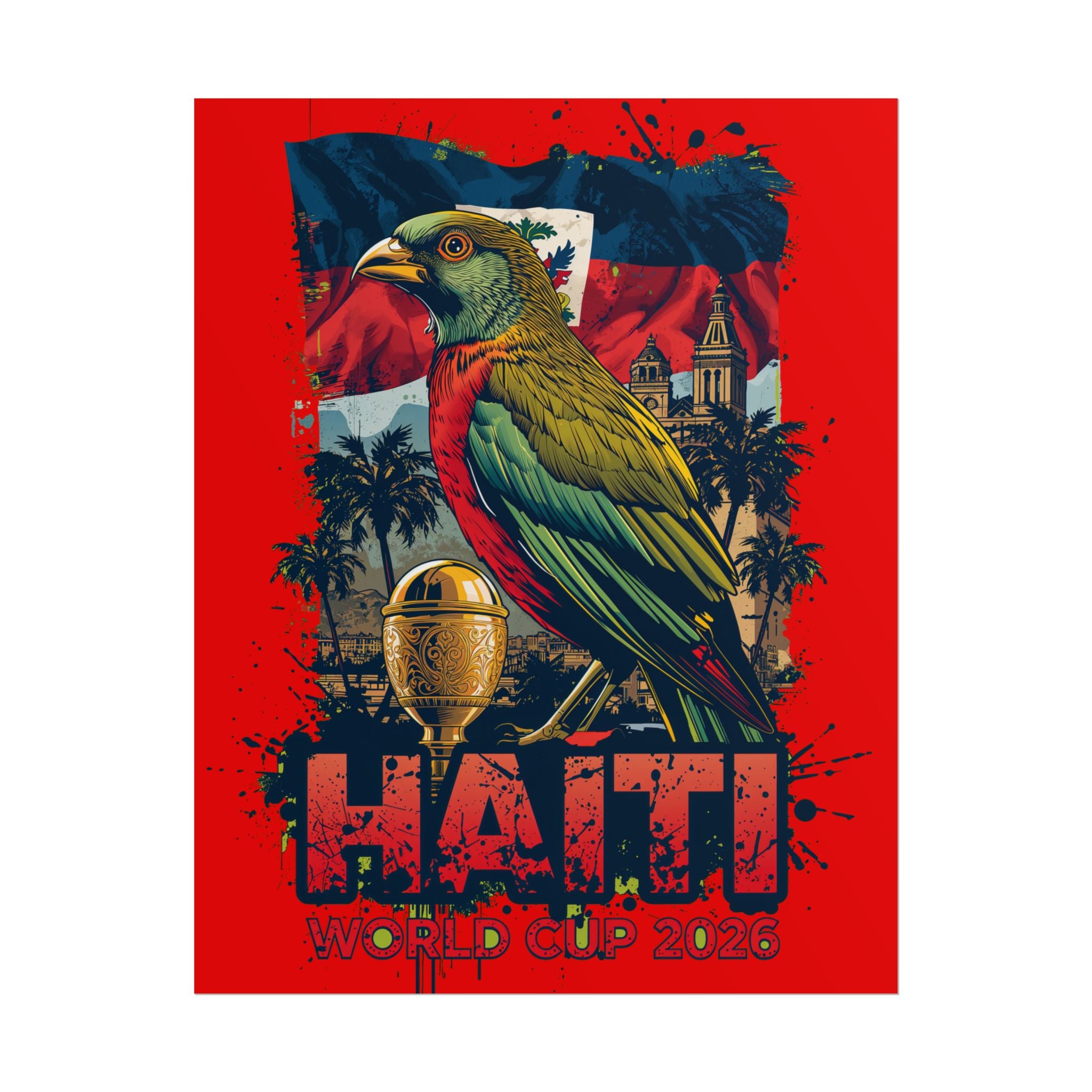 Haiti Soccer Poster 2026 World Cup Les Grenadiers Wall Art Football Print