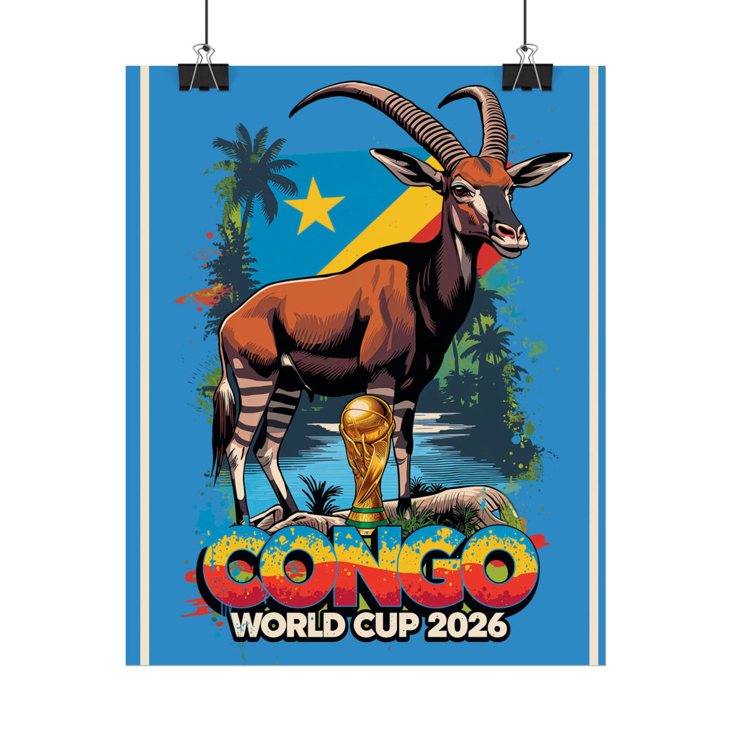 DR Congo Soccer Poster 2026 World Cup Leopards Wall Art Football Team Print