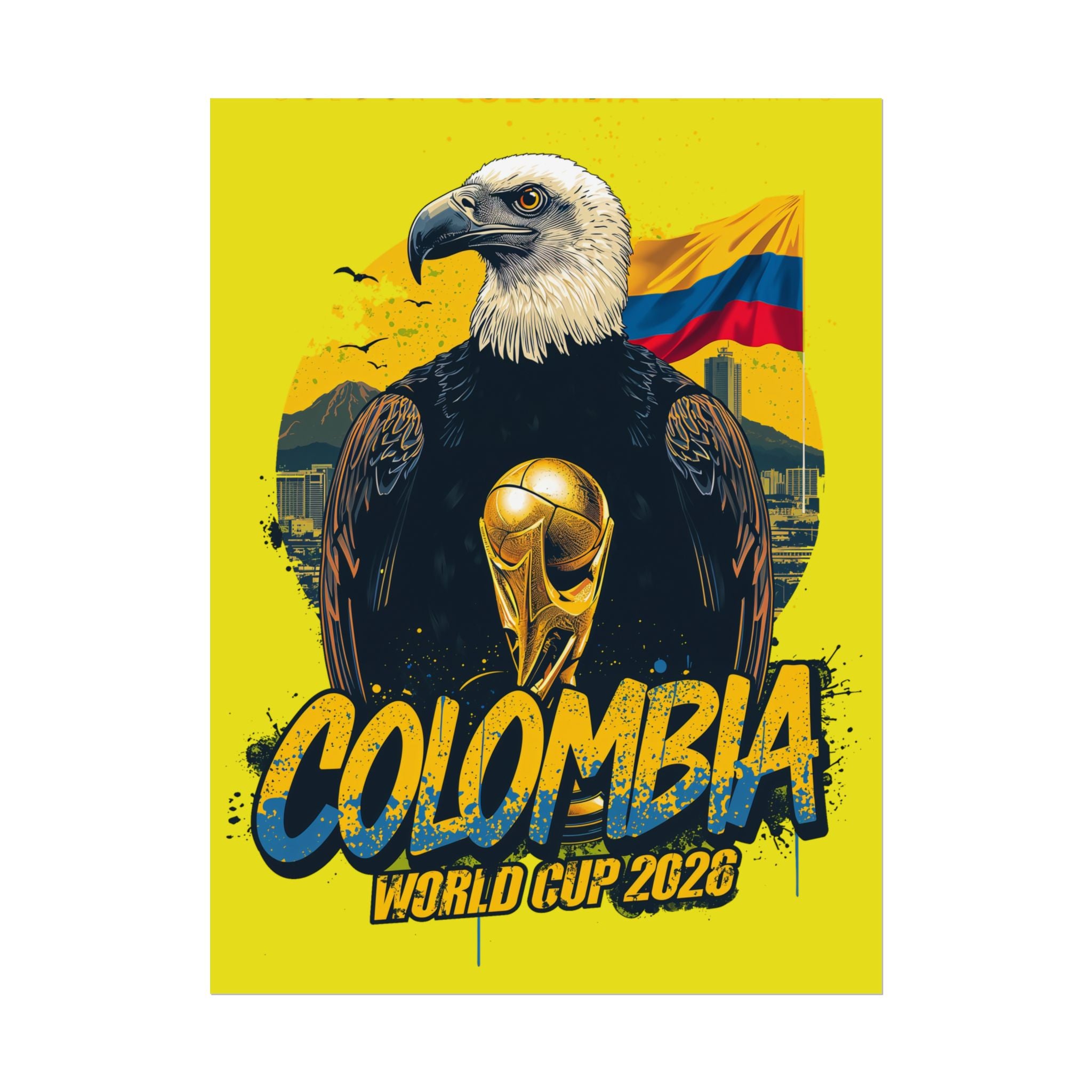 Colombia Soccer Poster 2026 World Cup Los Cafeteros Wall Art Football Print