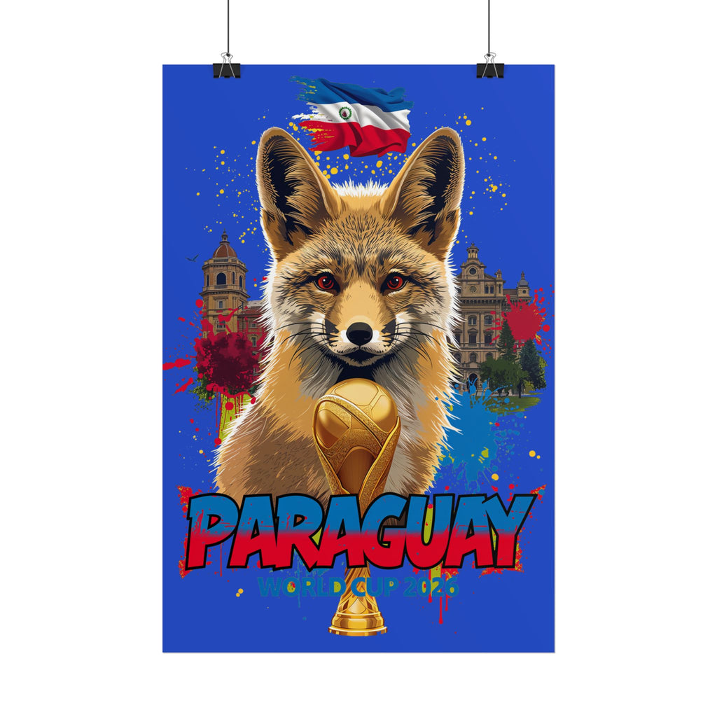 Title: Paraguay Soccer Poster 2026 World Cup Albirroja Wall Art Football Team