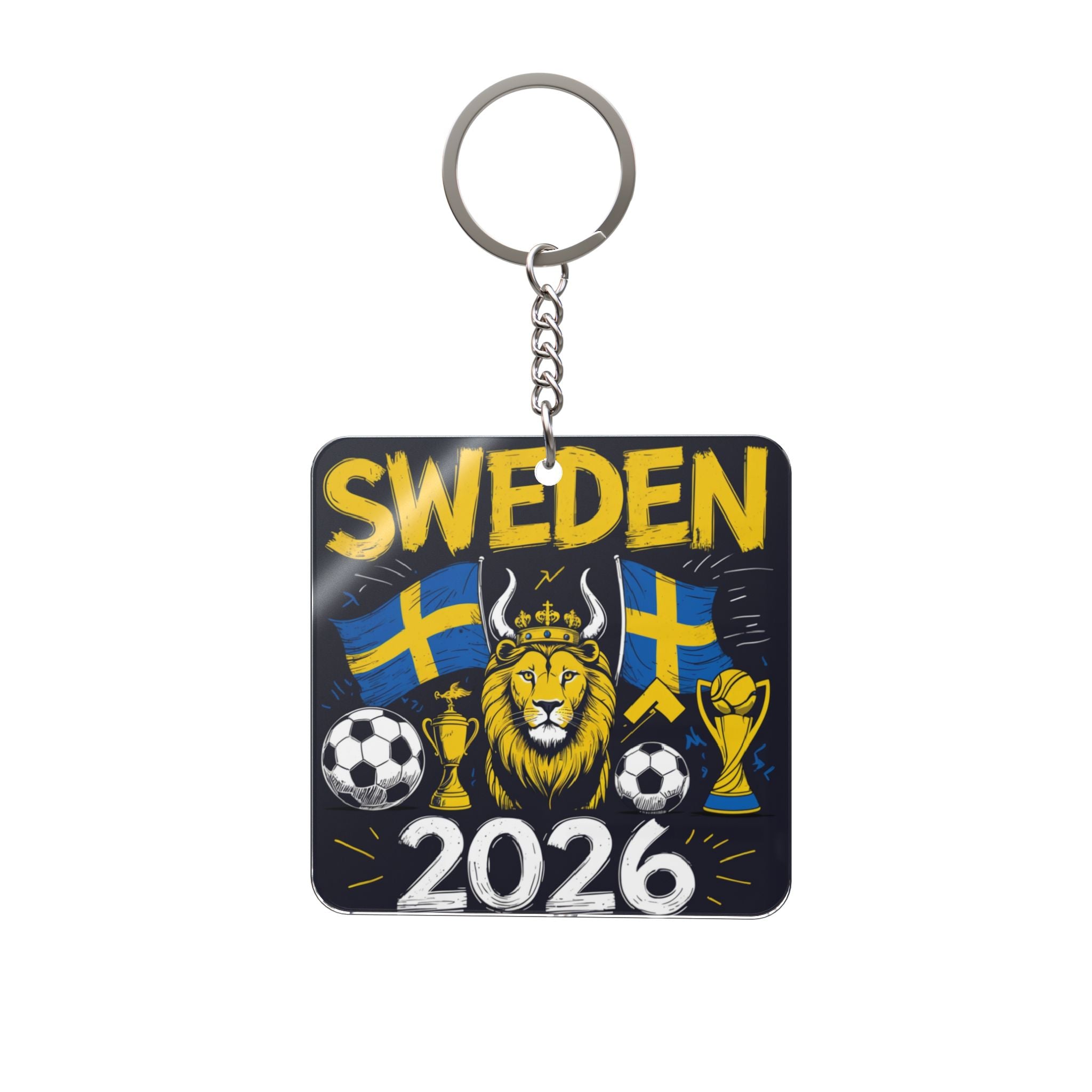 World Cup 2026 Sweden Keychain Football Fan Gift Soccer Key Ring